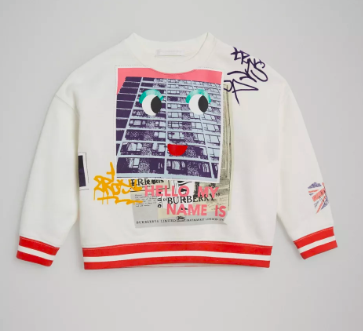 Girls White Cotton Sweatshirt