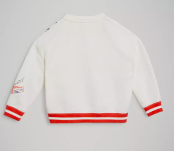 Girls White Cotton Sweatshirt