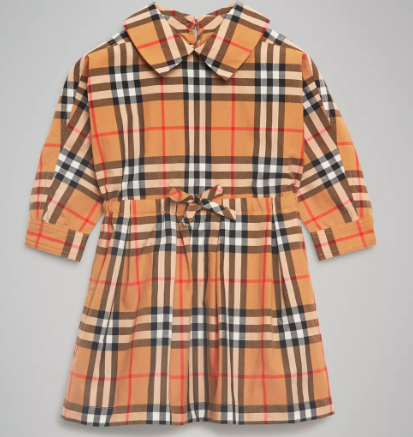 Baby Girls Antique Yellow Cotton Dress