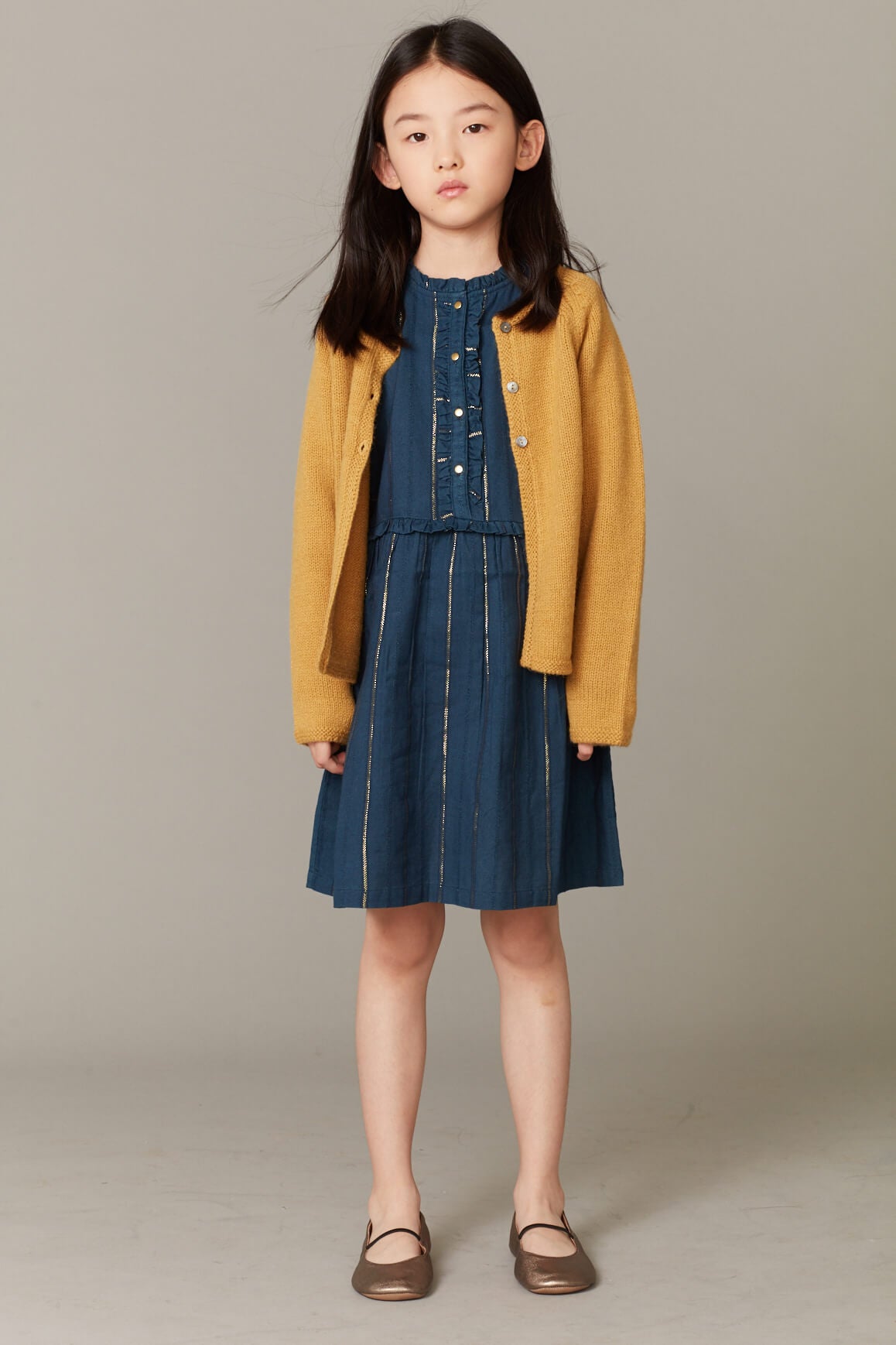 Girls Yellow Wool Cardigan
