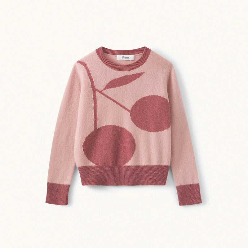 Girls Pink Cherry Cashmere Jumper