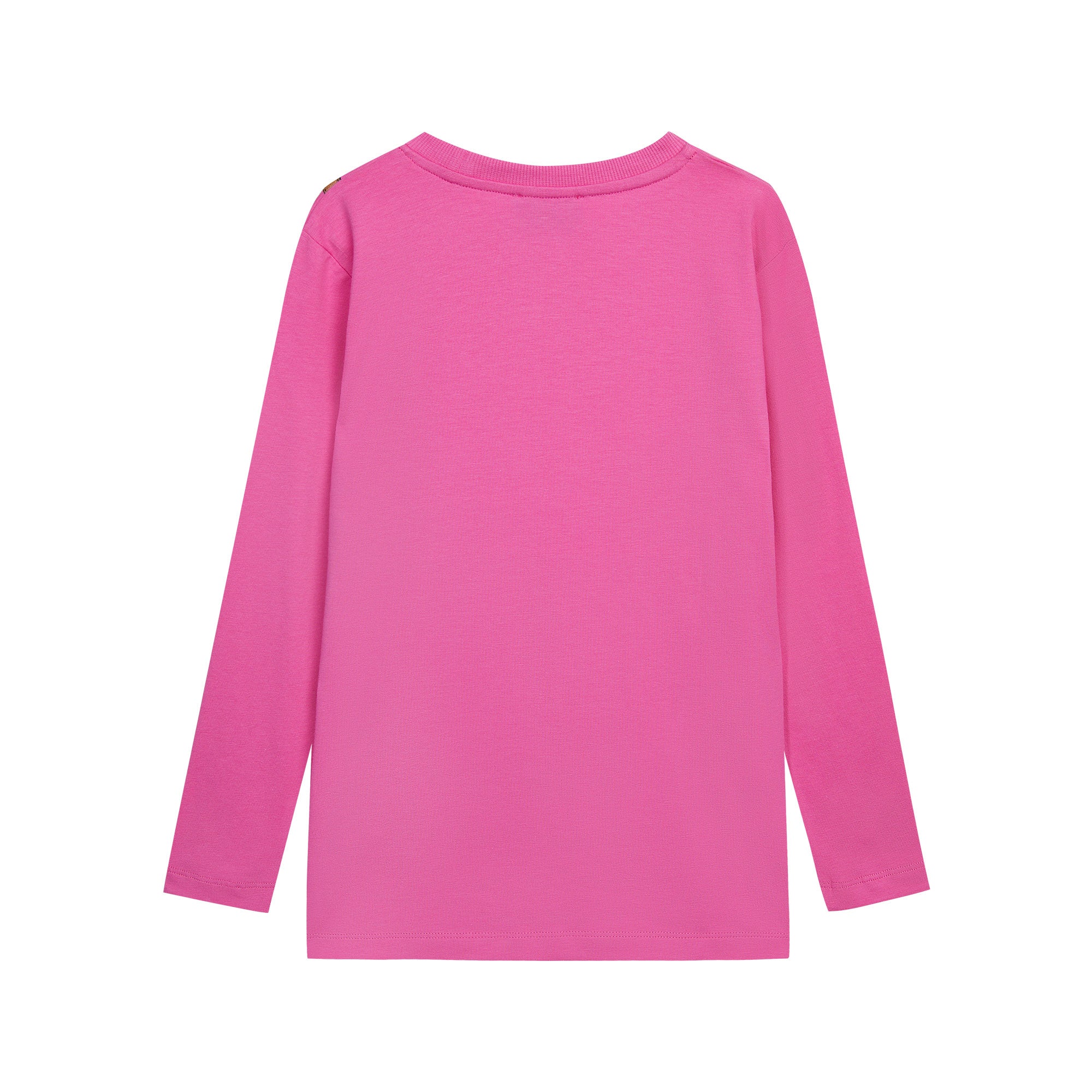 Girls Fuschia Printed Cotton T-Shirt