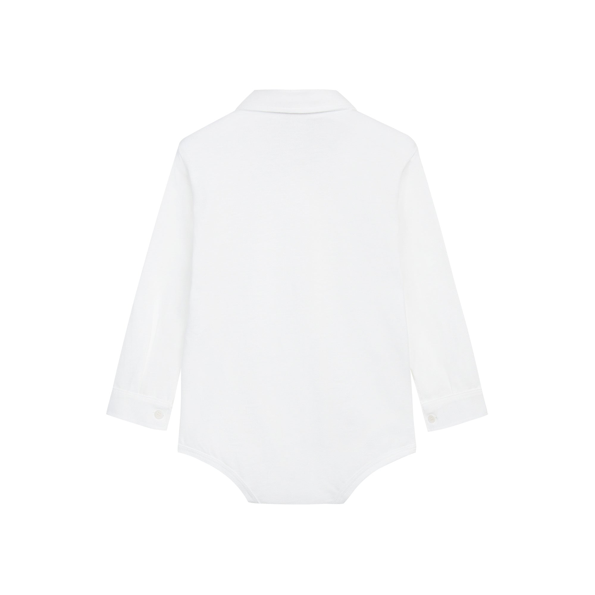 Baby Boys White Cotton Babysuit