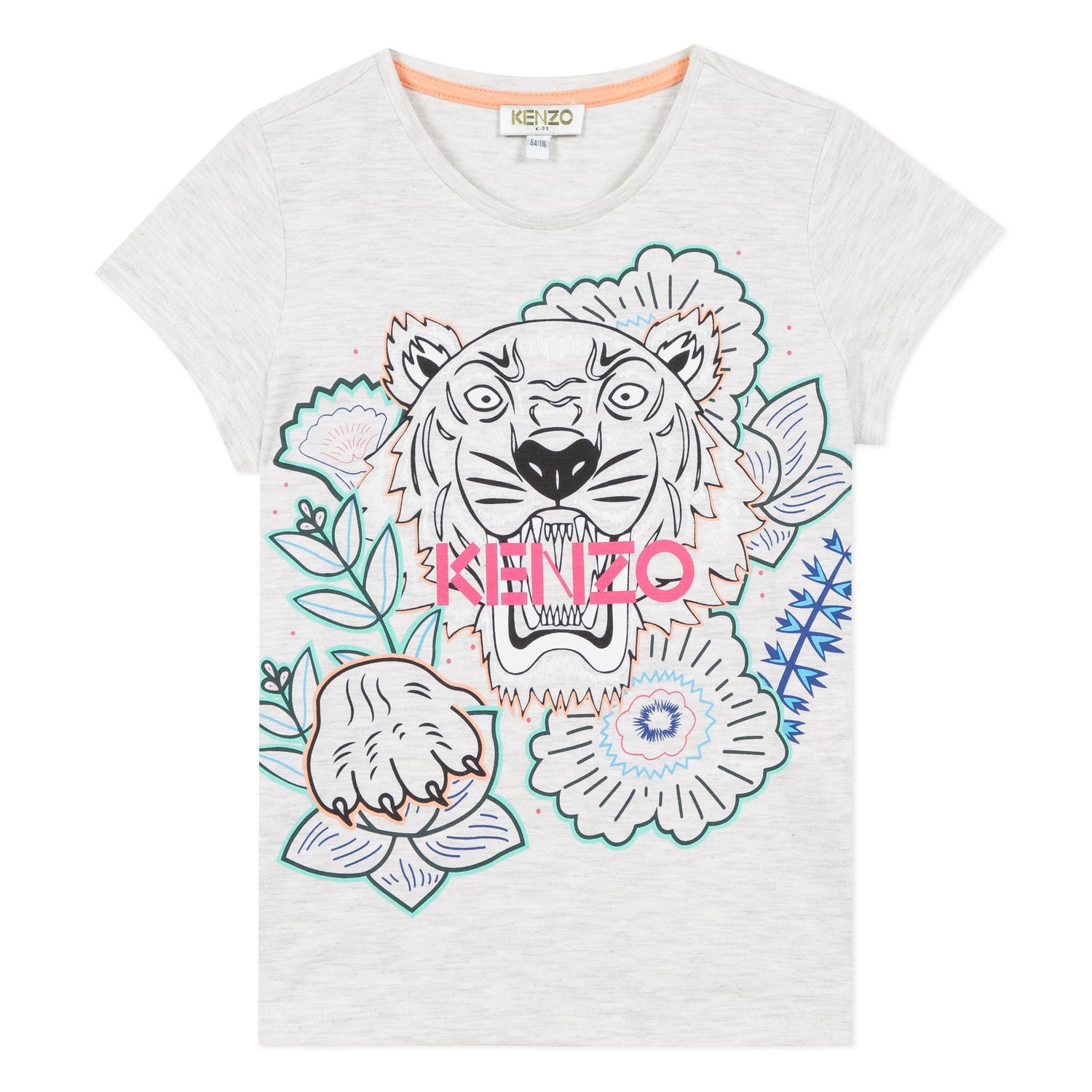 Girls Grey Tiger T-shirt