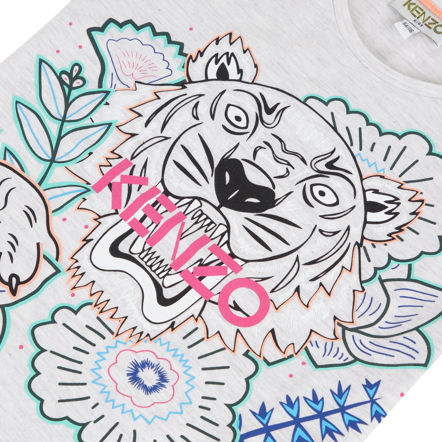 Girls Grey Tiger T-shirt