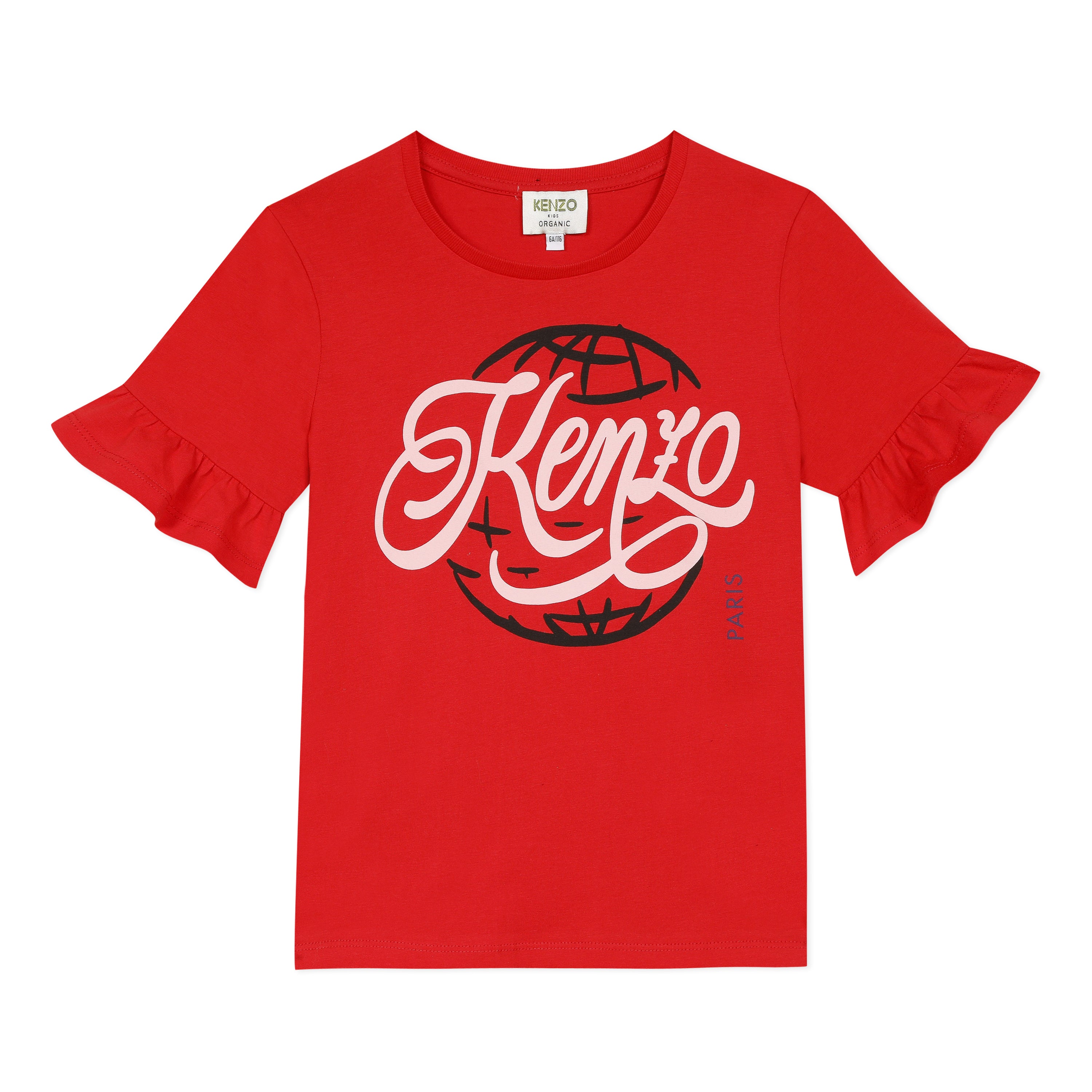 Girls Red Cotton T-Shirt