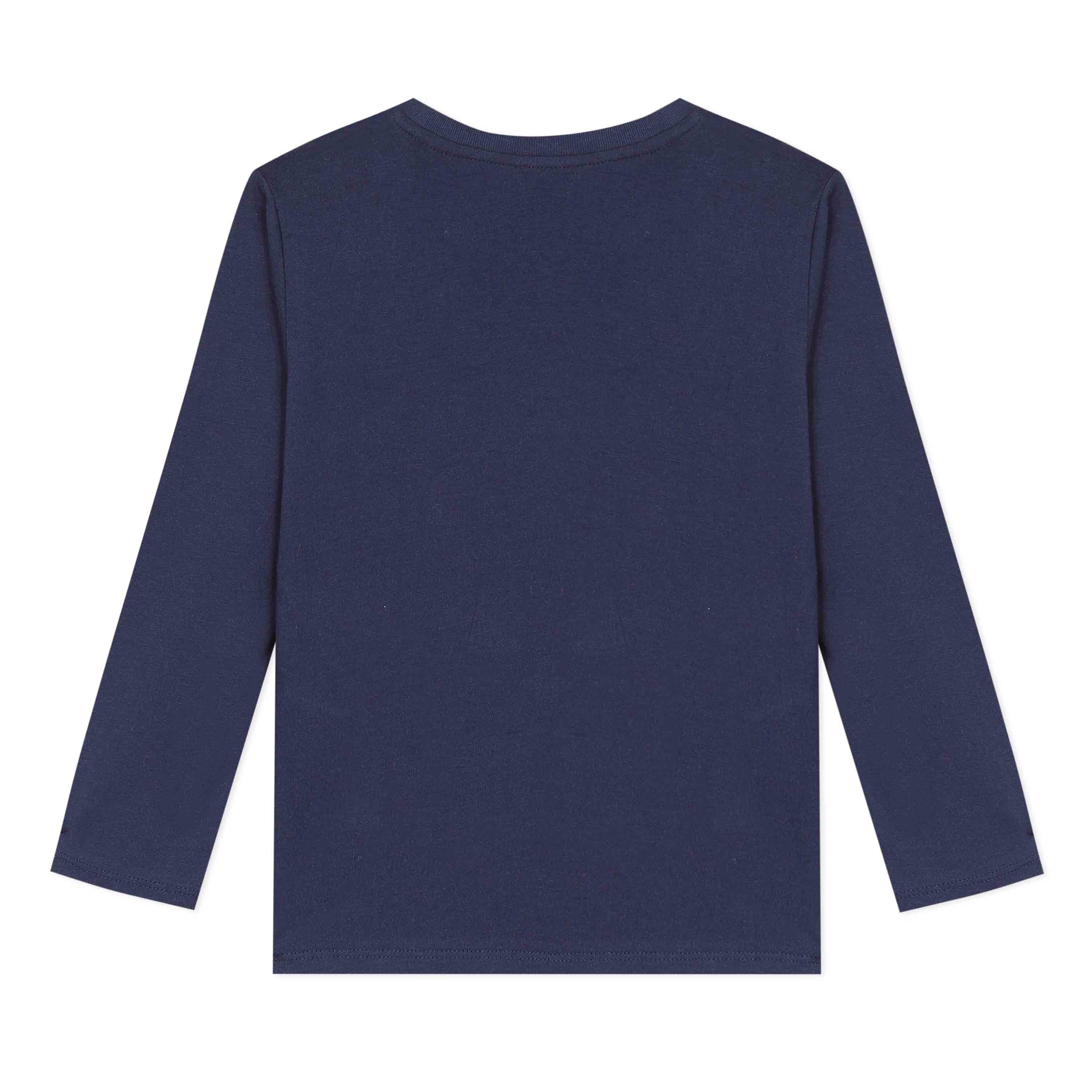 Girls Navy Logo Cotton T-Shirt