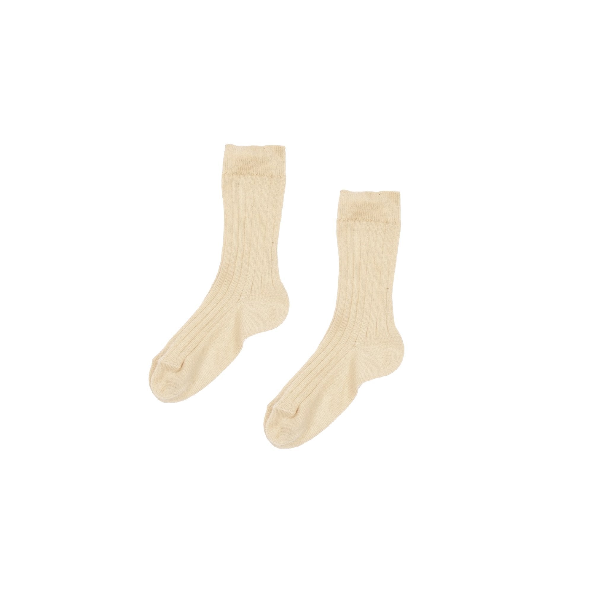Girls Ecru Cotton Knitwear Socks