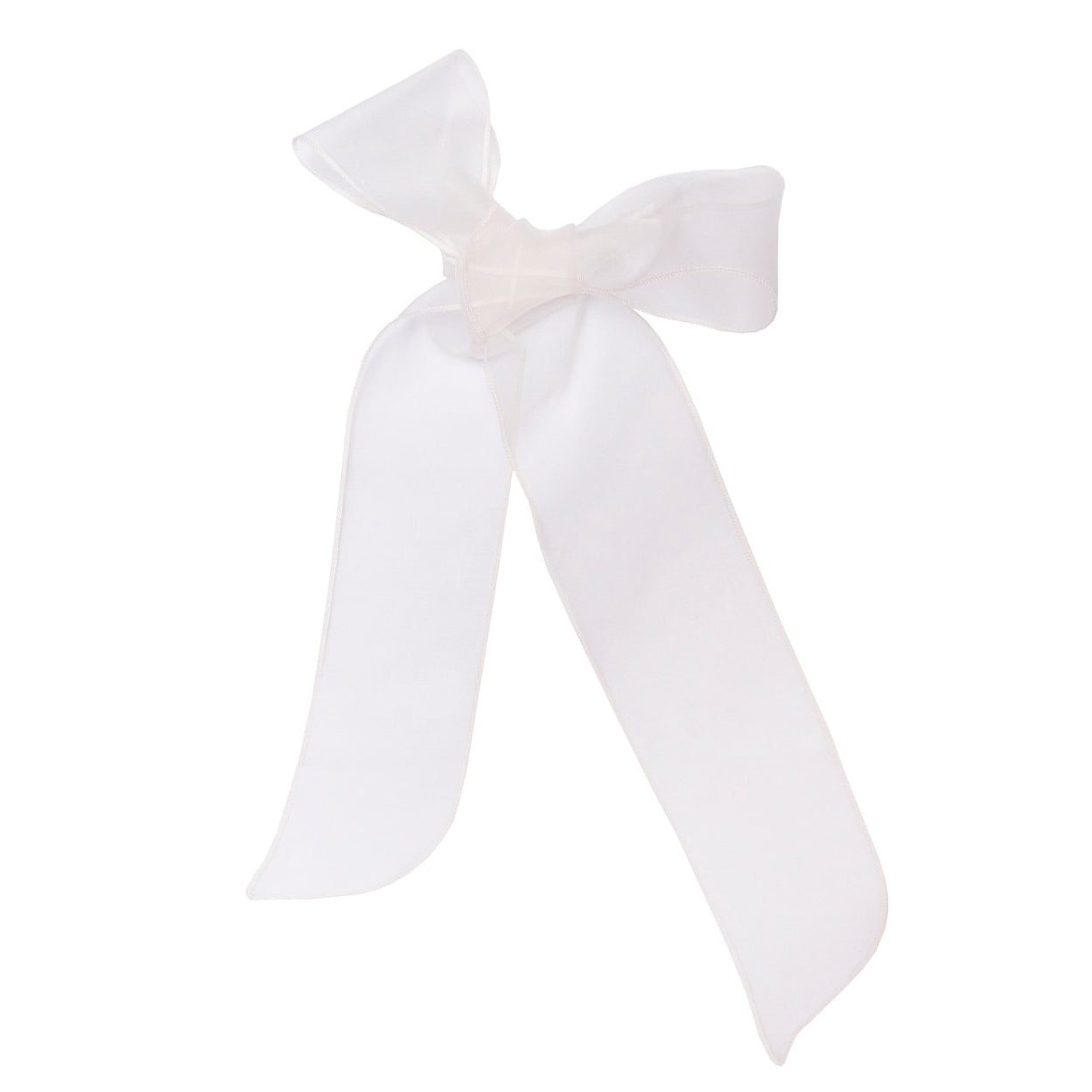 Girls White Hair Ribbon
