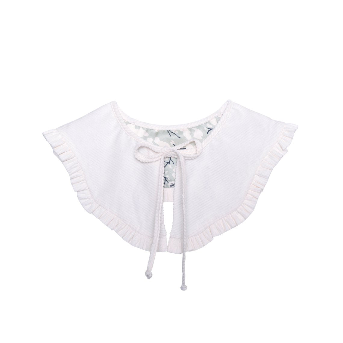 Girls White Reversible Ruffles Collar