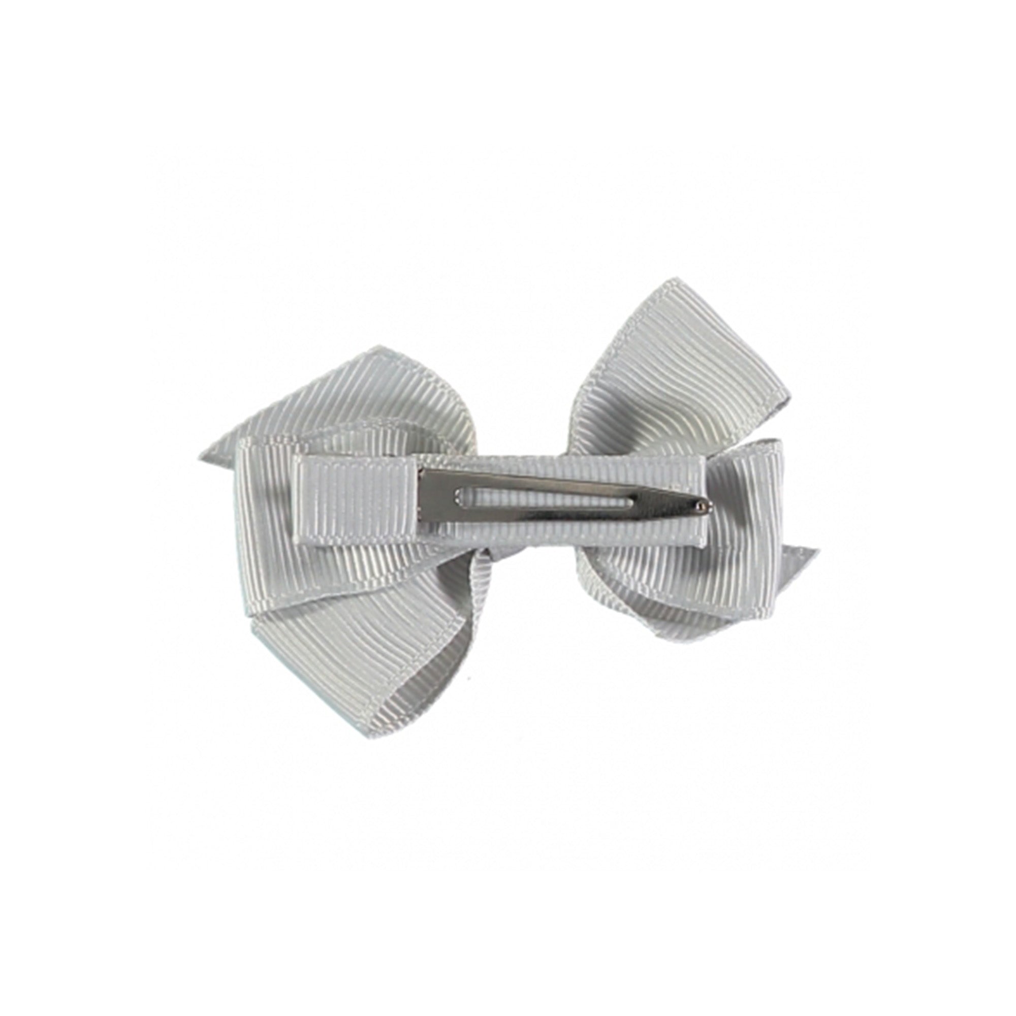 Girls Silver Grosgrain Hair Clip