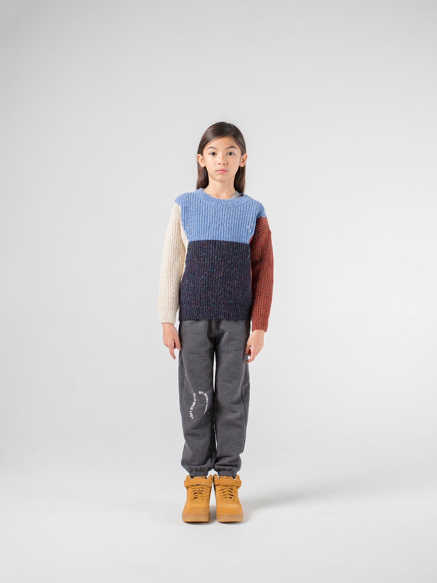 Girls Multicolor Block Sweater
