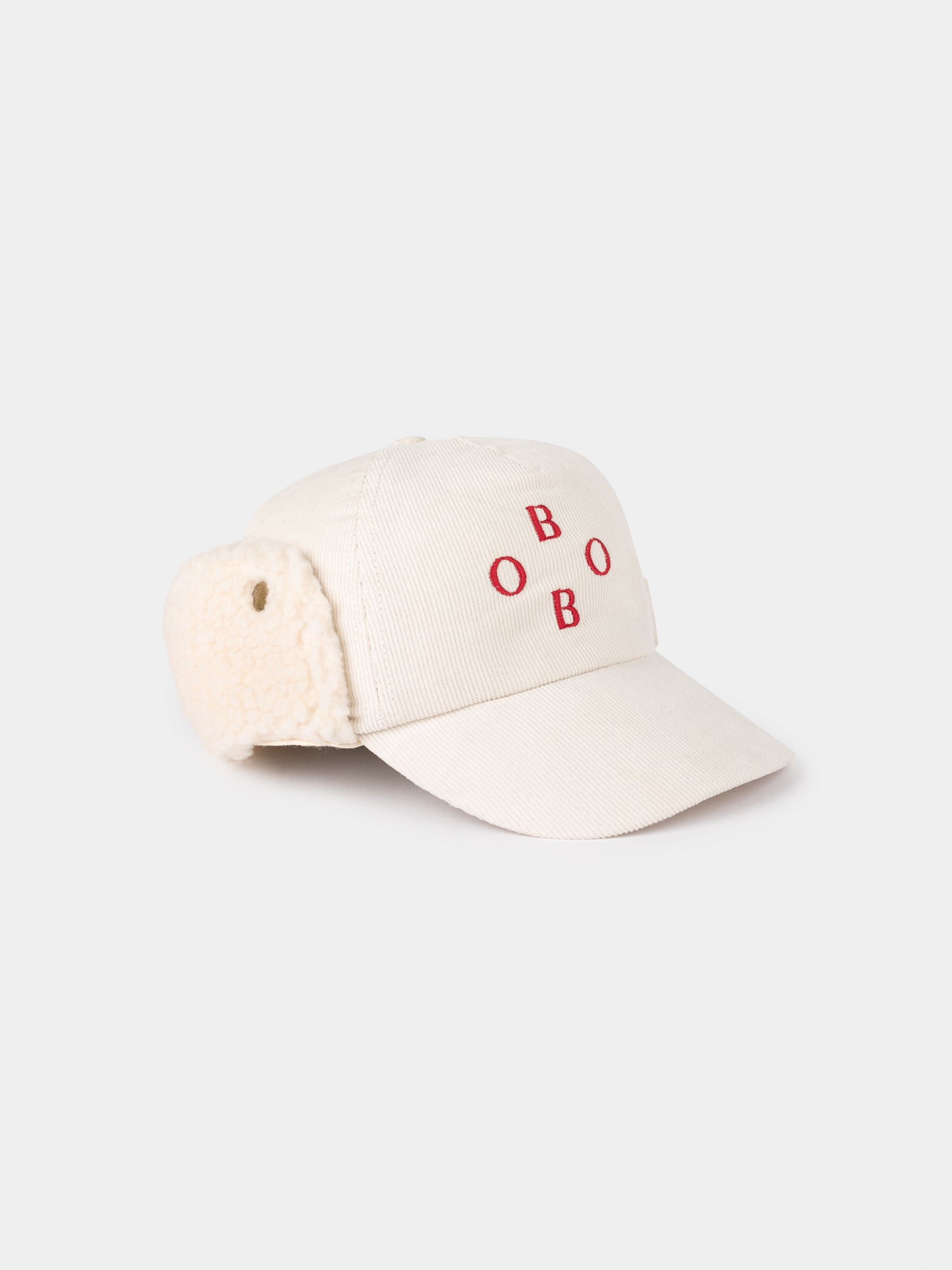 Girls Beige Logo Sheepskin Cap