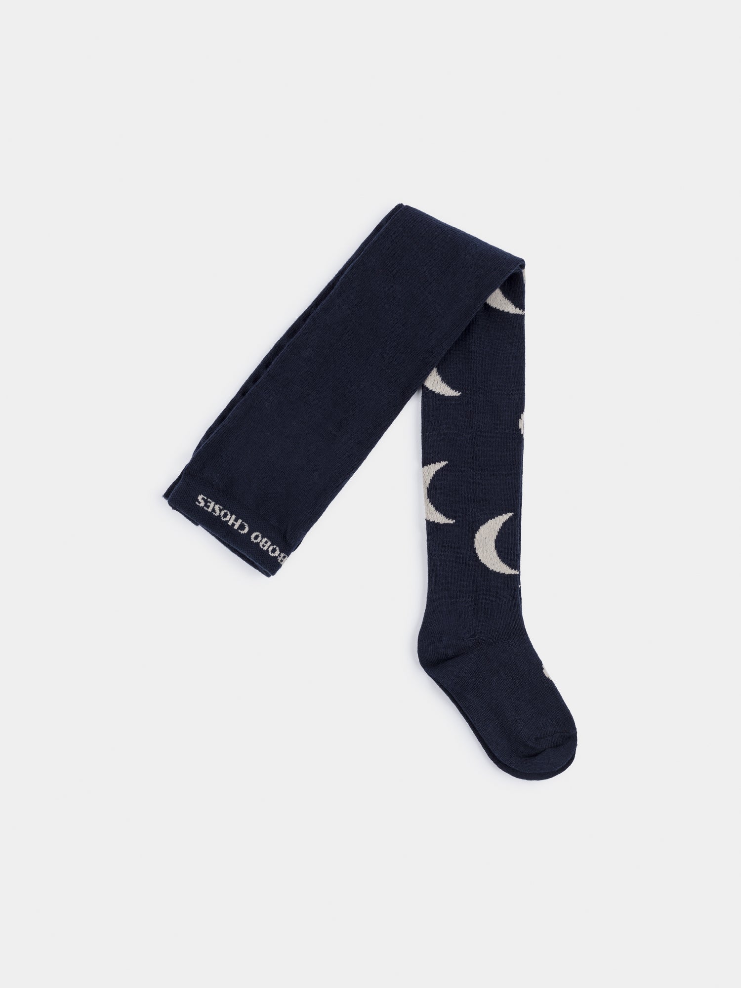 Girls Navy Moon Cotton Tights