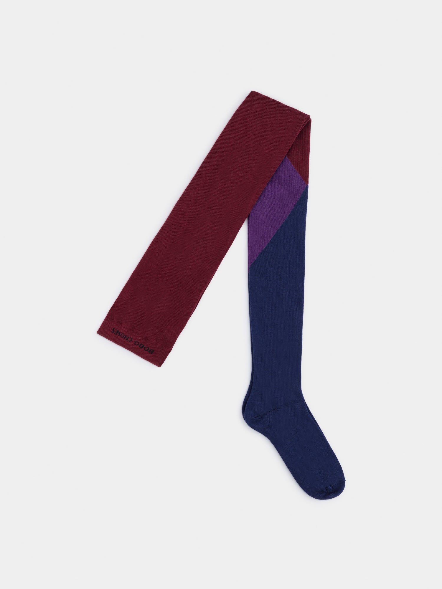 Girls Red & Blue Cotton Tights