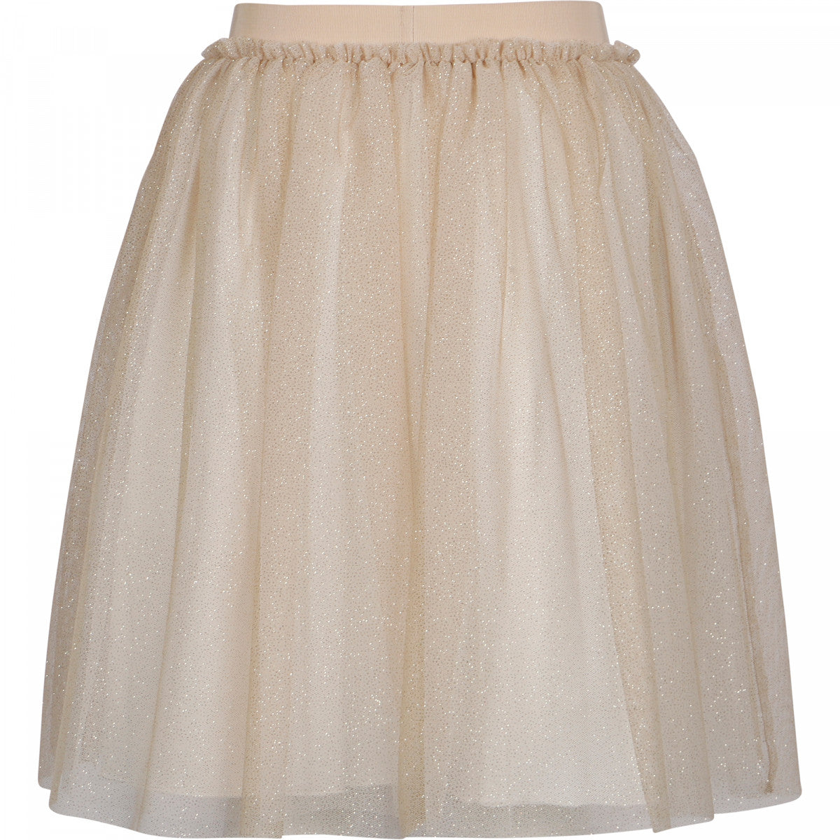 Girls Beige Sequins Skirt