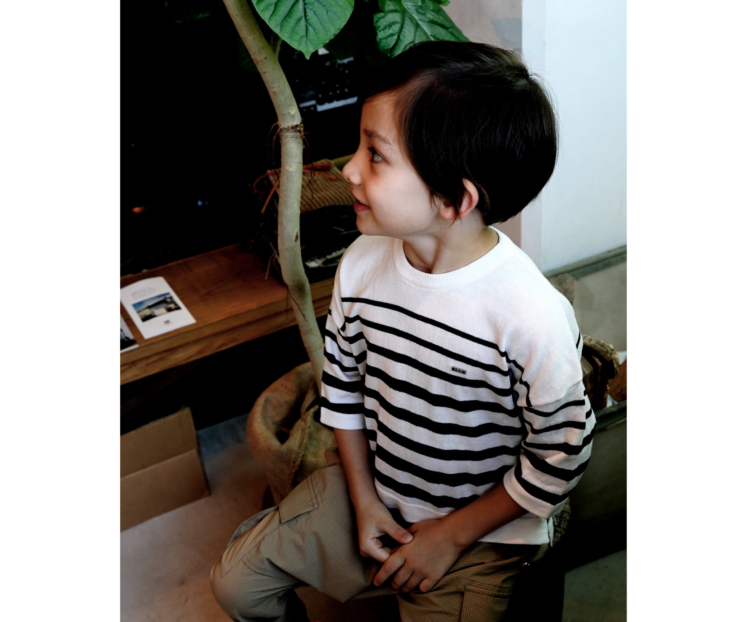 Boy & Girls White Stripe T-Shirts