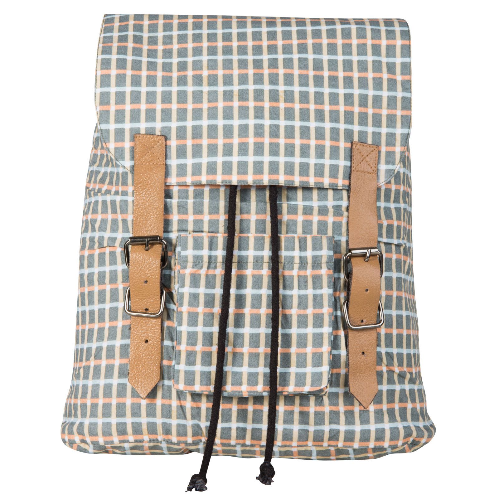 Boys&Girls Dusty Olive Check Backpack - CÉMAROSE | Children's Fashion Store - 1