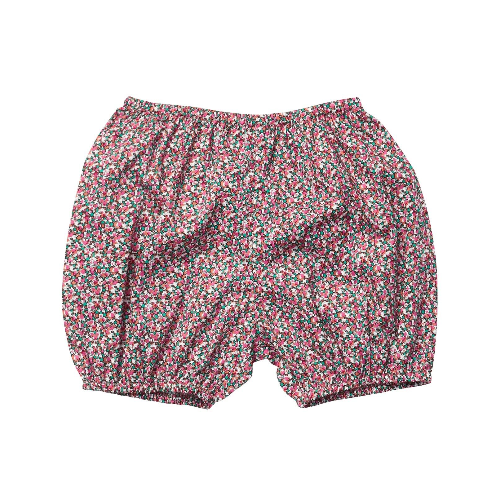 Baby Pink Cotton Floral Printed Ruffle Hem Bloomer - CÉMAROSE | Children's Fashion Store