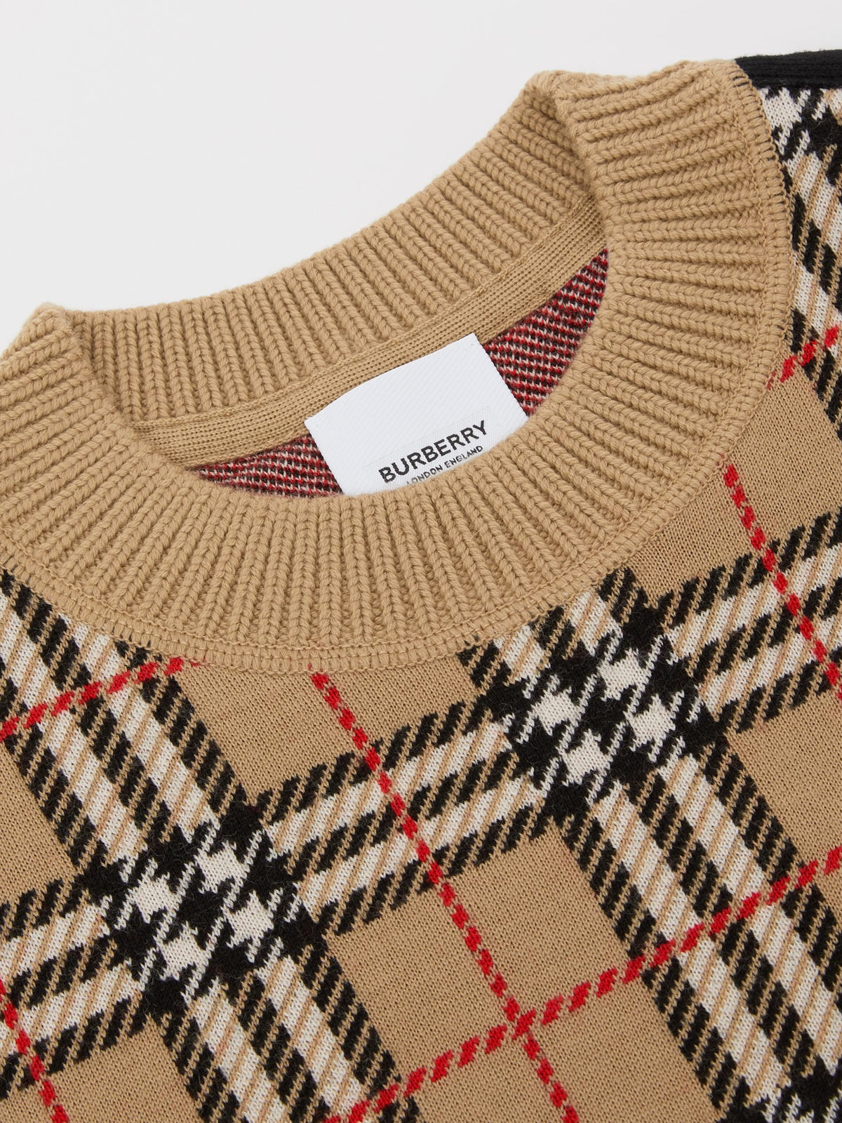 Pull à carreaux beige Archive Boys & Girls
