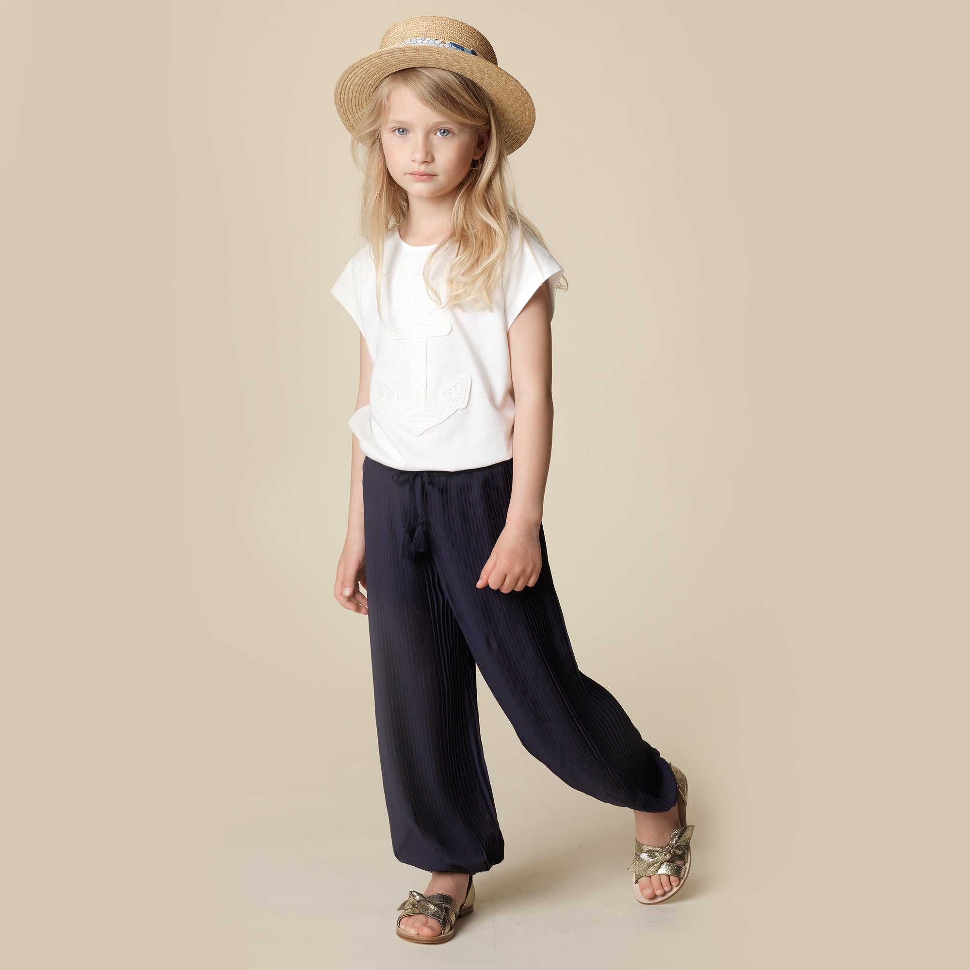 Girls Black Wide-Legged Trousers