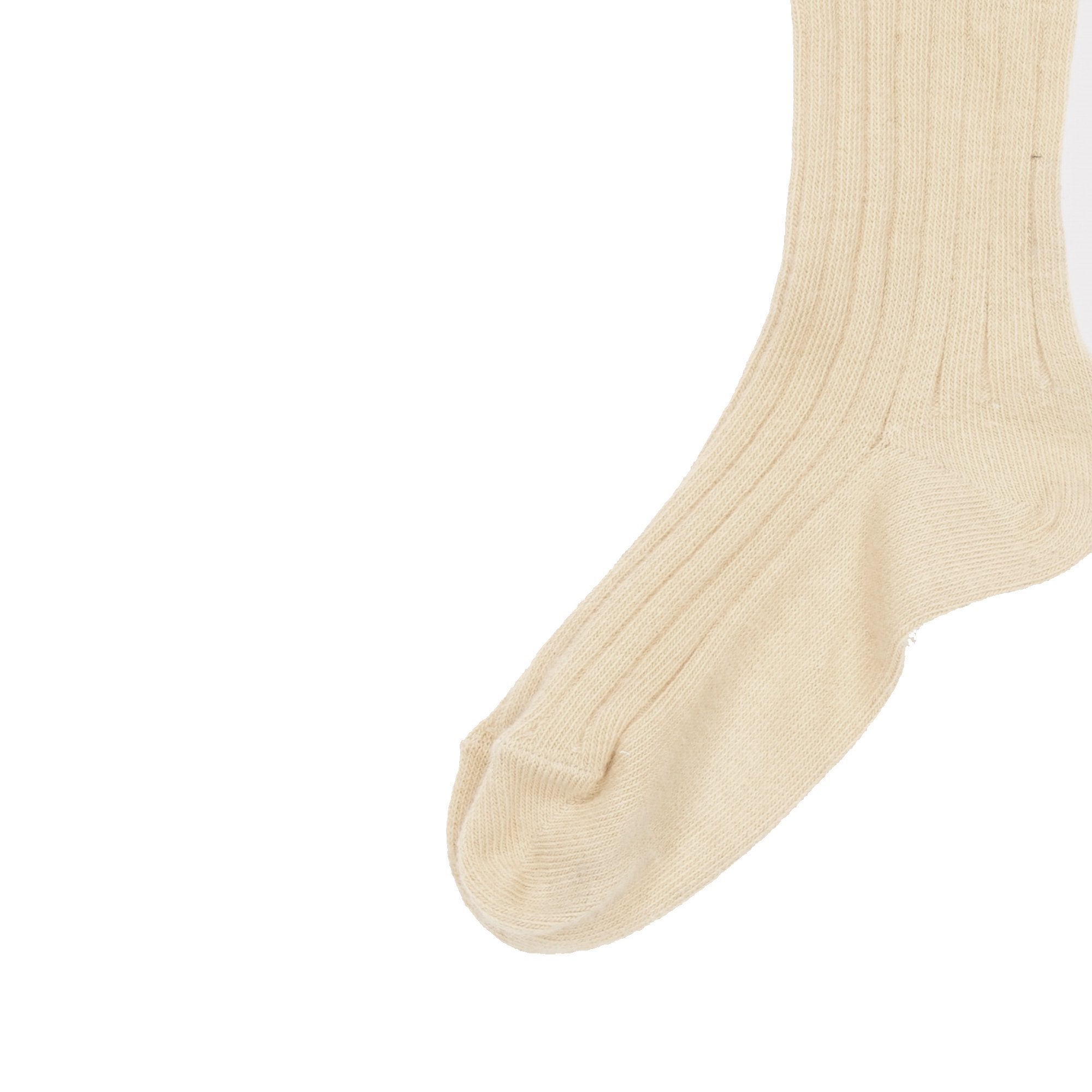 Girls Ecru Cotton Knitwear Socks
