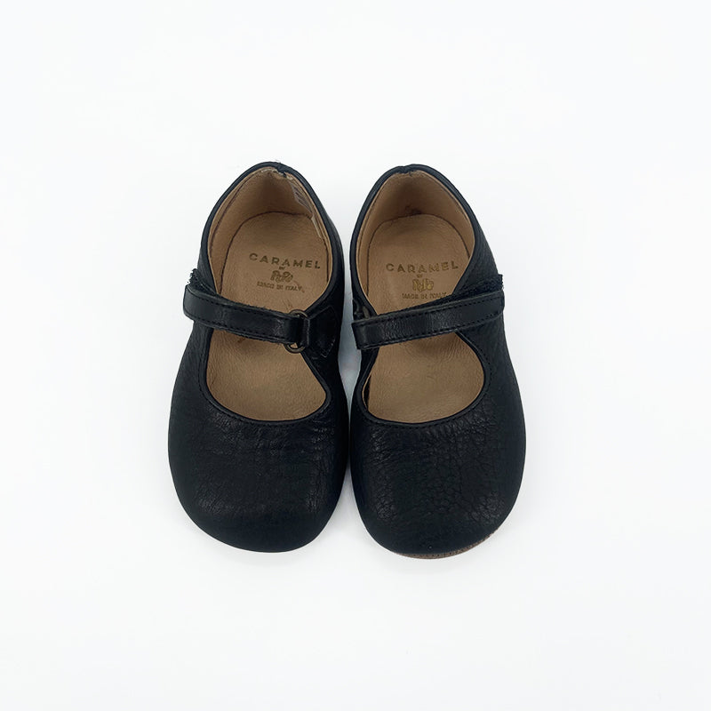 Baby Girls Black Leather Shoes