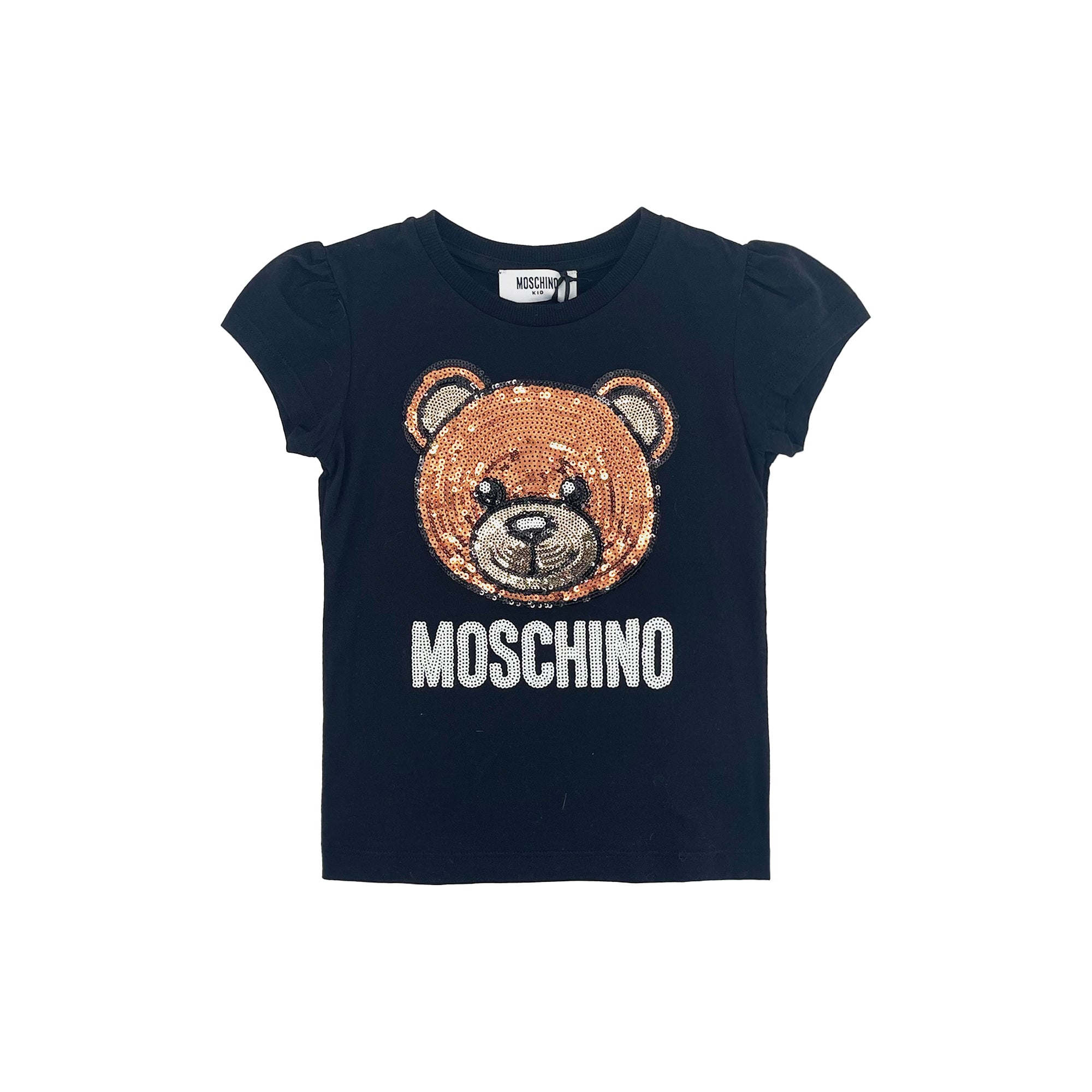Girls Black Logo Cotton T-Shirt