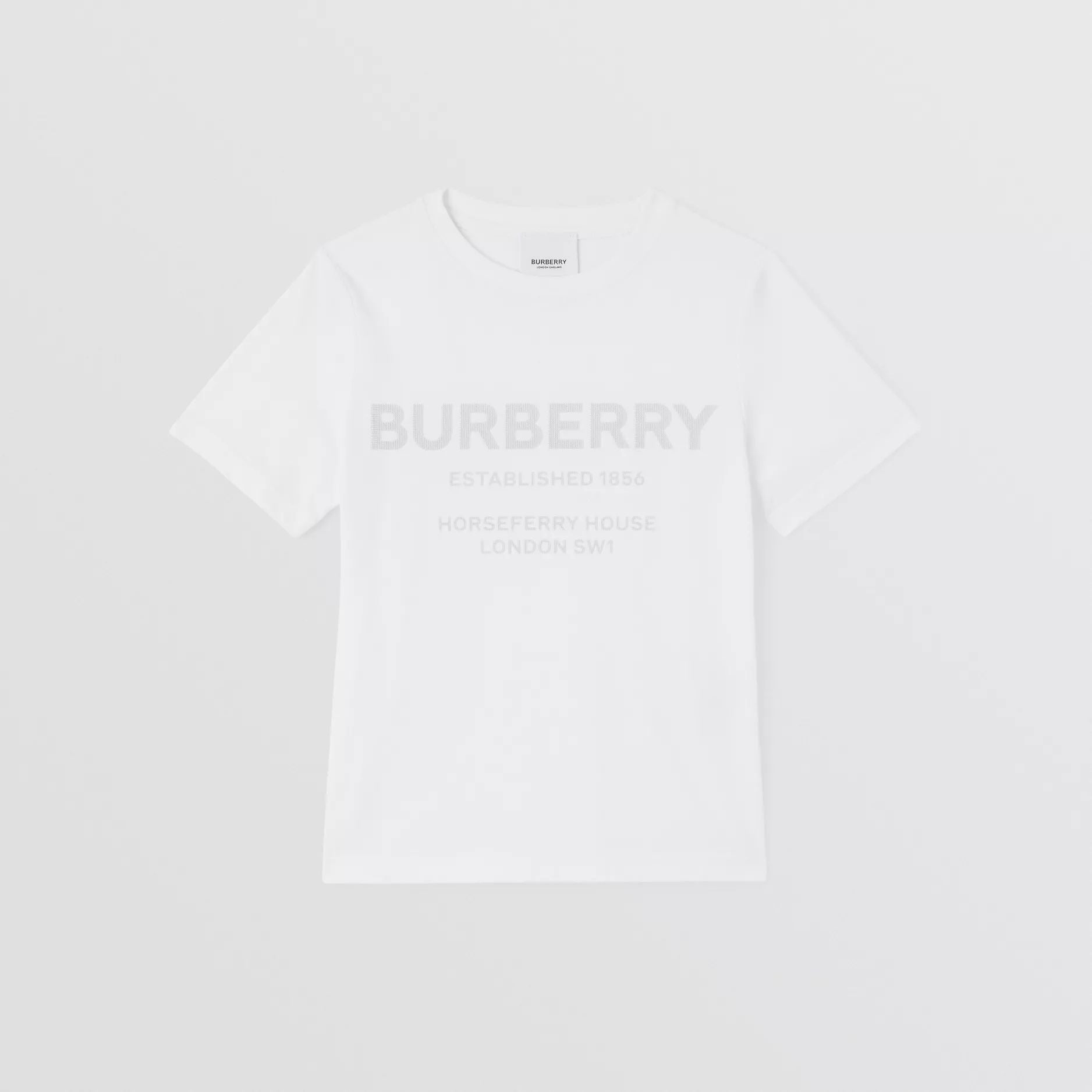Boy & Girls White Logo Cotton T-Shirts
