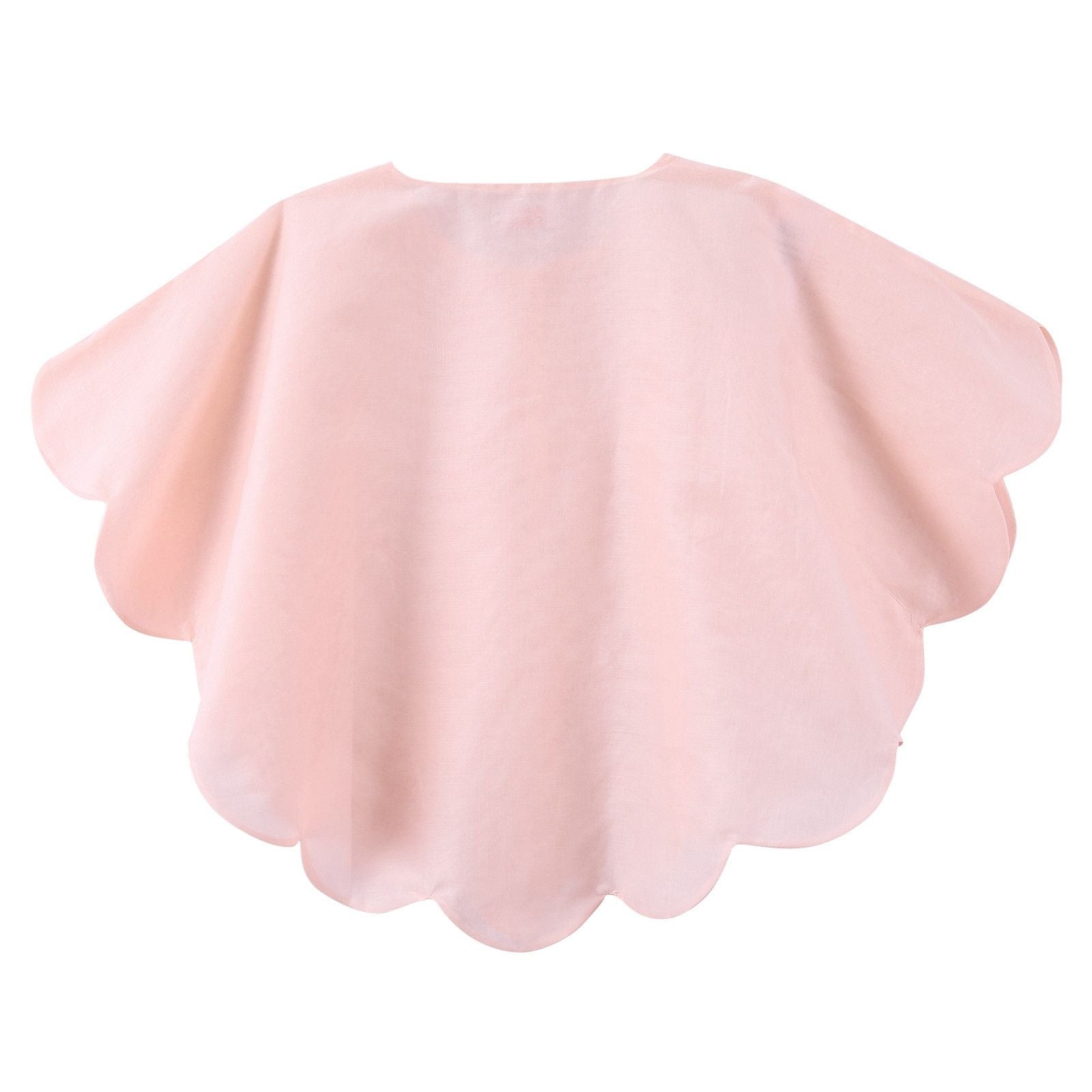Girls Light Pink Cotton Frill Cape - CÉMAROSE | Children's Fashion Store - 2