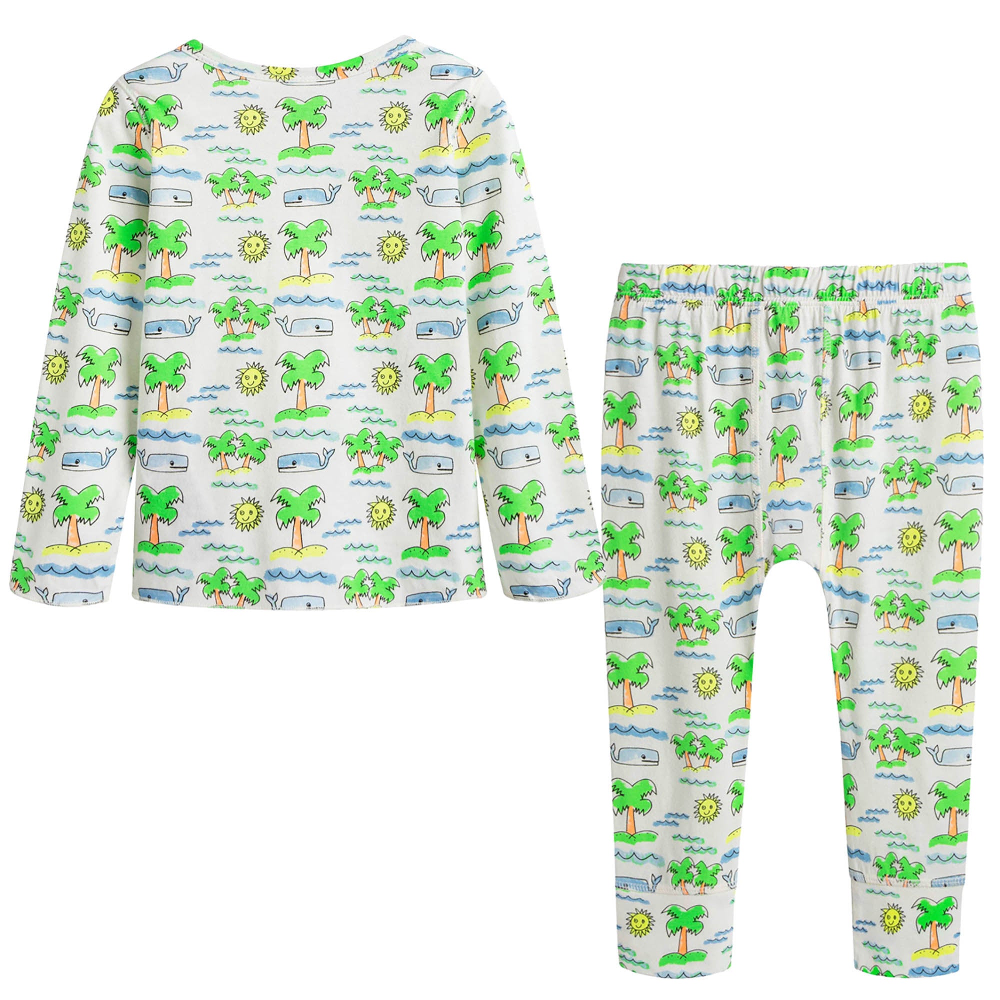 Baby Ivory & Green Cotton Set