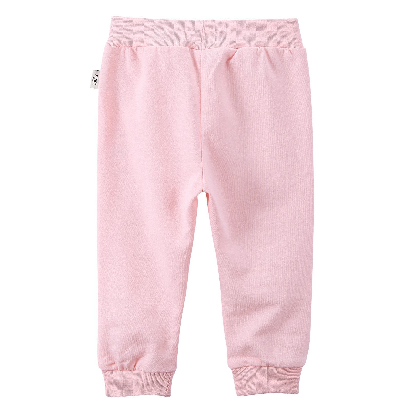 Baby Girls Pink Ribbed Cuffs Cotton Trousers - CÉMAROSE | Children's Fashion Store - 2