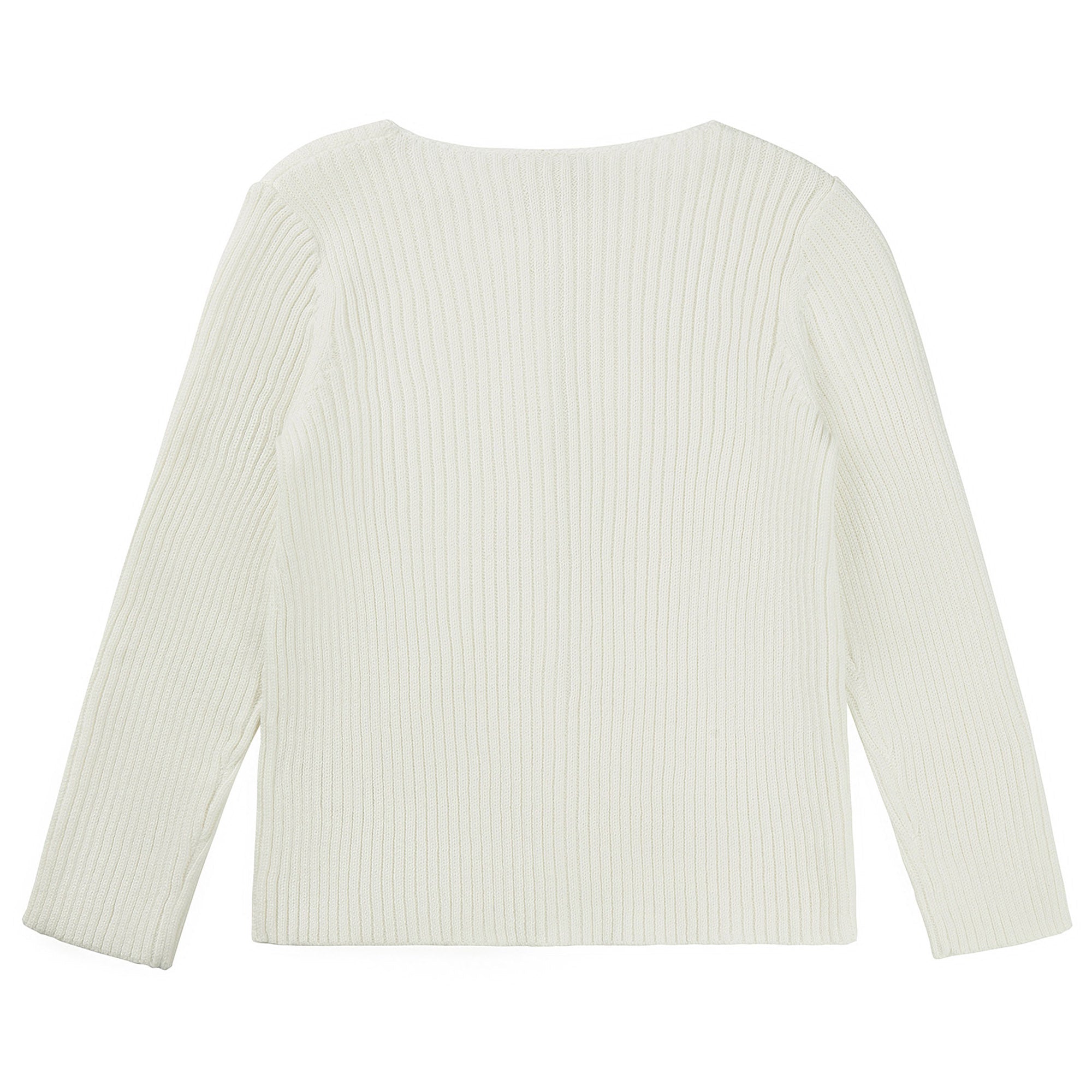 Girls White Cotton Cardigan
