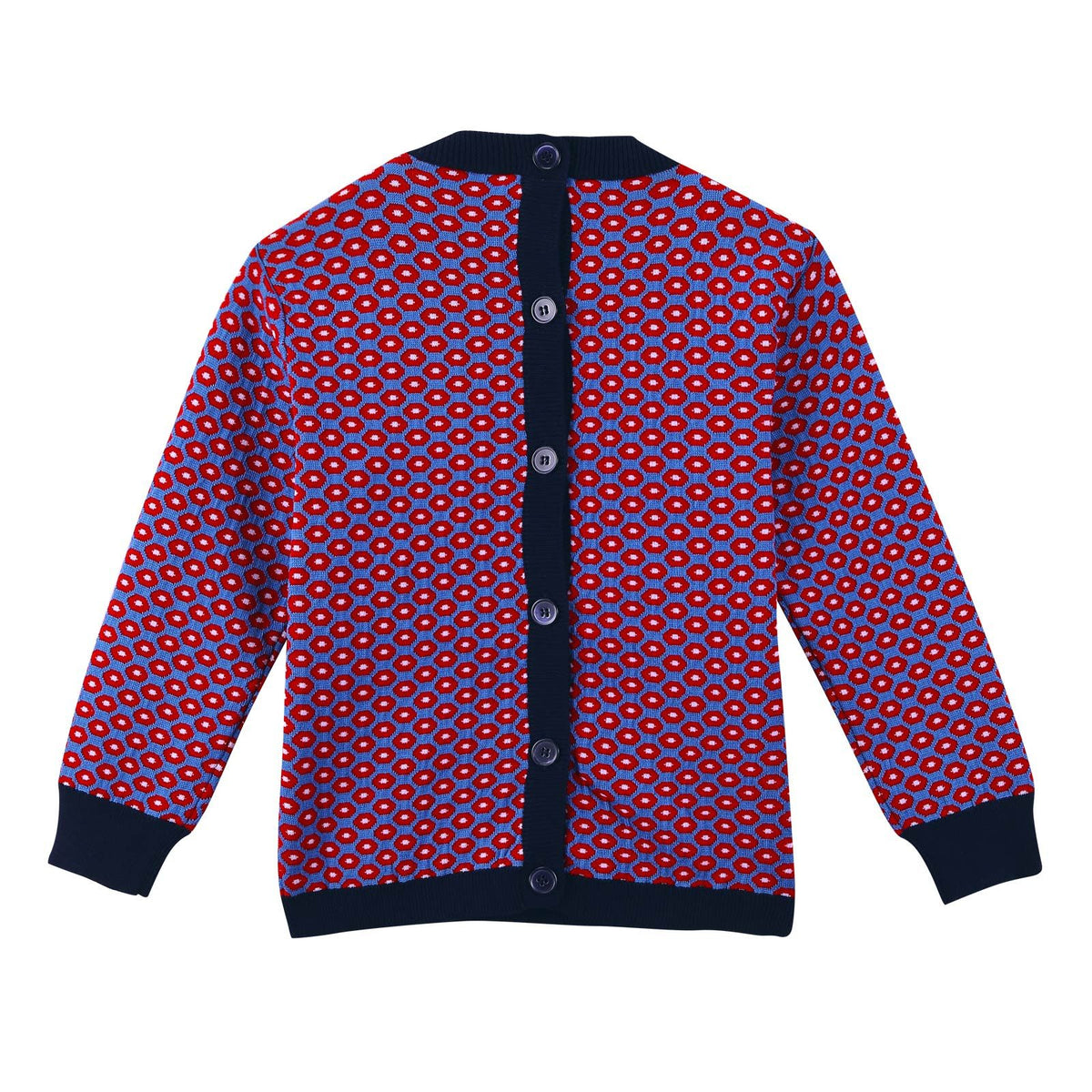 Girls Red Spot Trims Knitted Sweater With Ribbed Cuffs - CÉMAROSE | Children's Fashion Store - 3