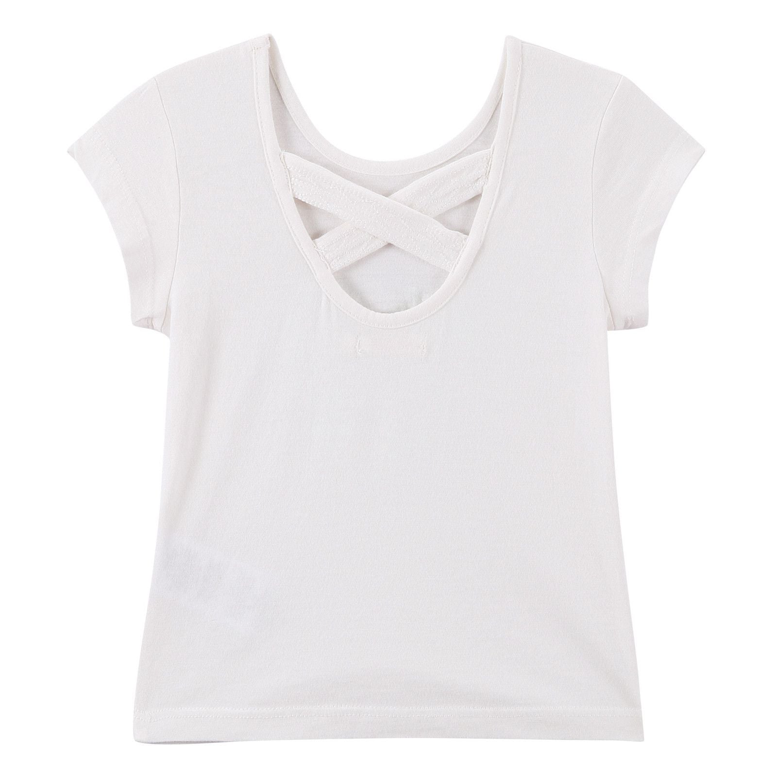 Girls White Cotton T-Shirt With Patch Sequin Heart Trims - CÉMAROSE | Children's Fashion Store - 2