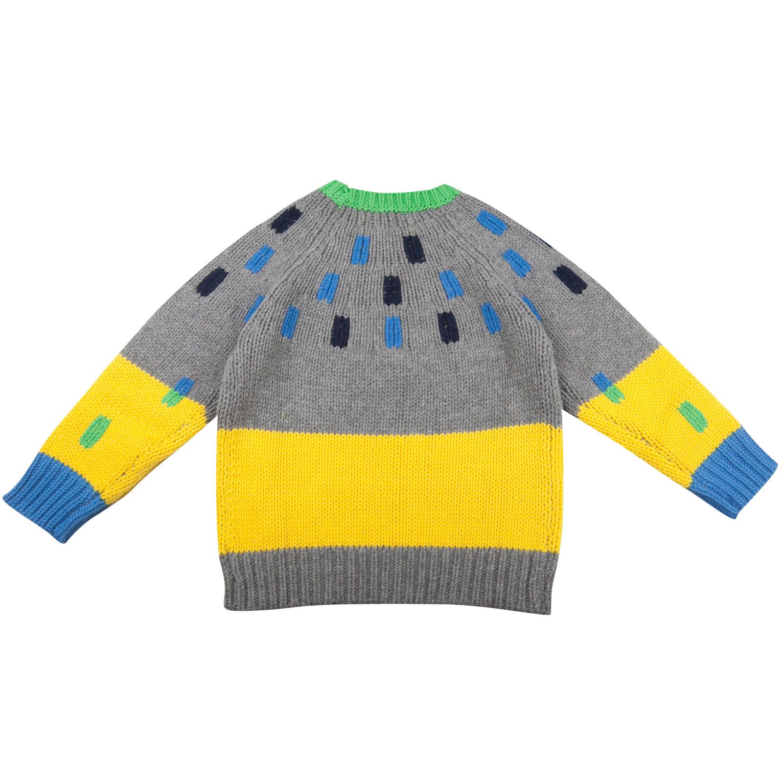 Freddie Boys Grey&Yellow Wool Sweater - CÉMAROSE | Children's Fashion Store - 2