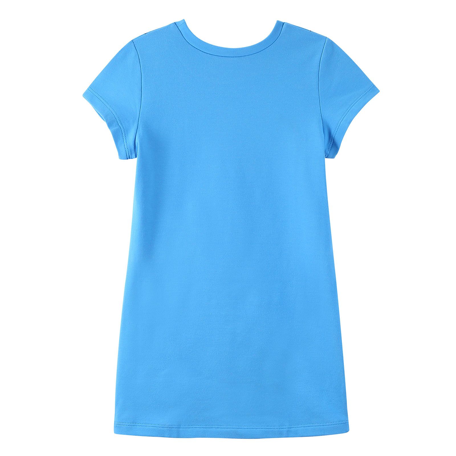 Girls Light Blue Fleece Dress With Stripe Trims Hem - CÉMAROSE | Children's Fashion Store - 2