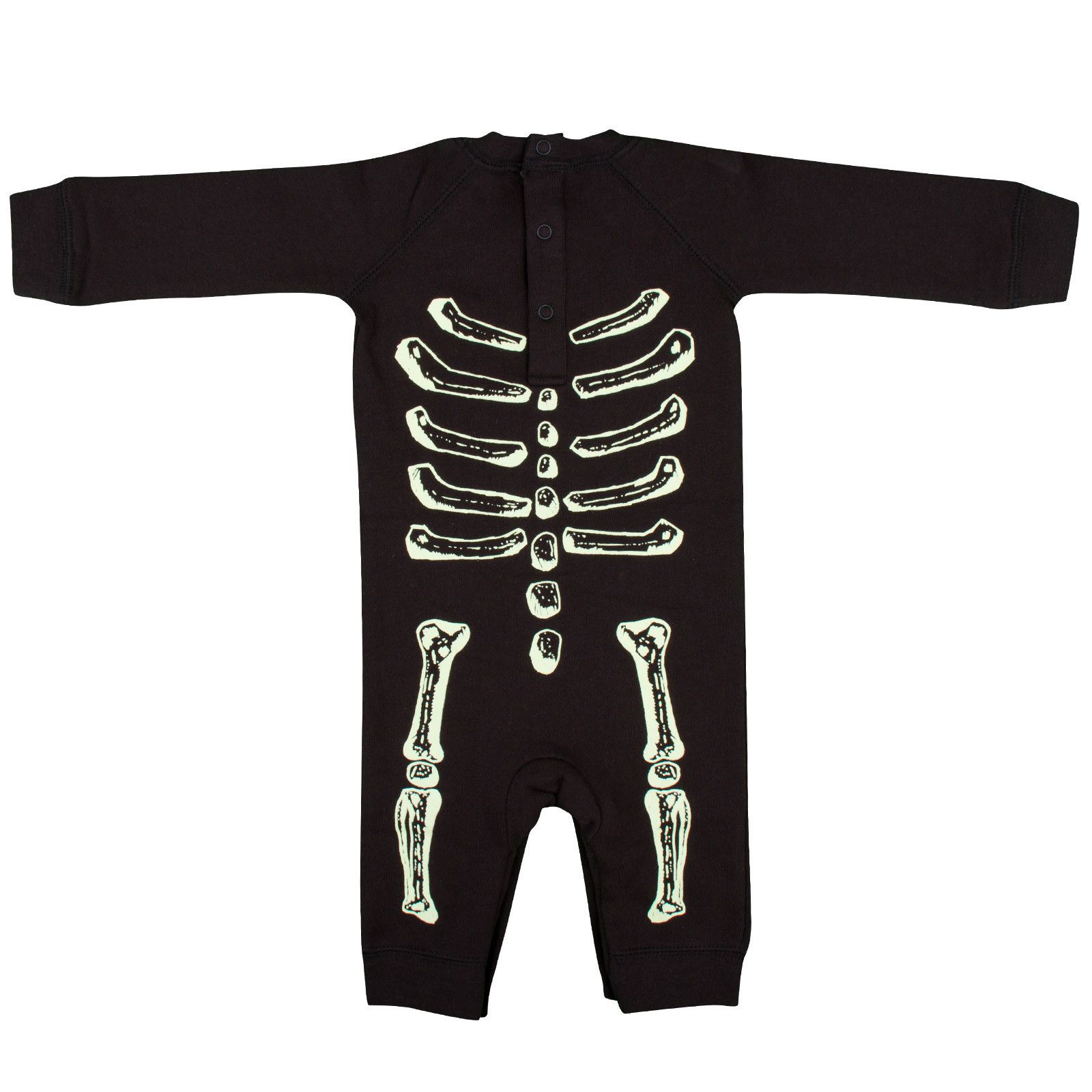 Jimbo Baby Black Glow-In-The Dark Skeleton Cotton Babygrow - CÉMAROSE | Children's Fashion Store - 2