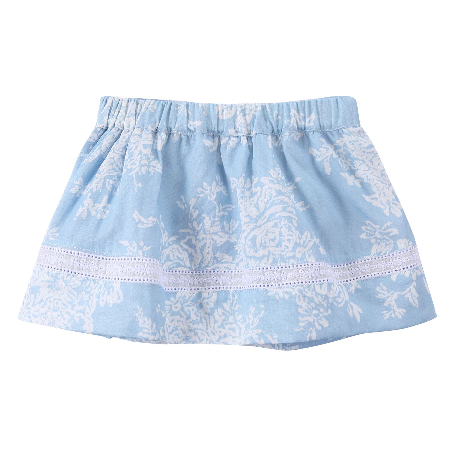 Baby Girls Blue Floral Printed Skirts With Underpants - CÉMAROSE | Children's Fashion Store - 2