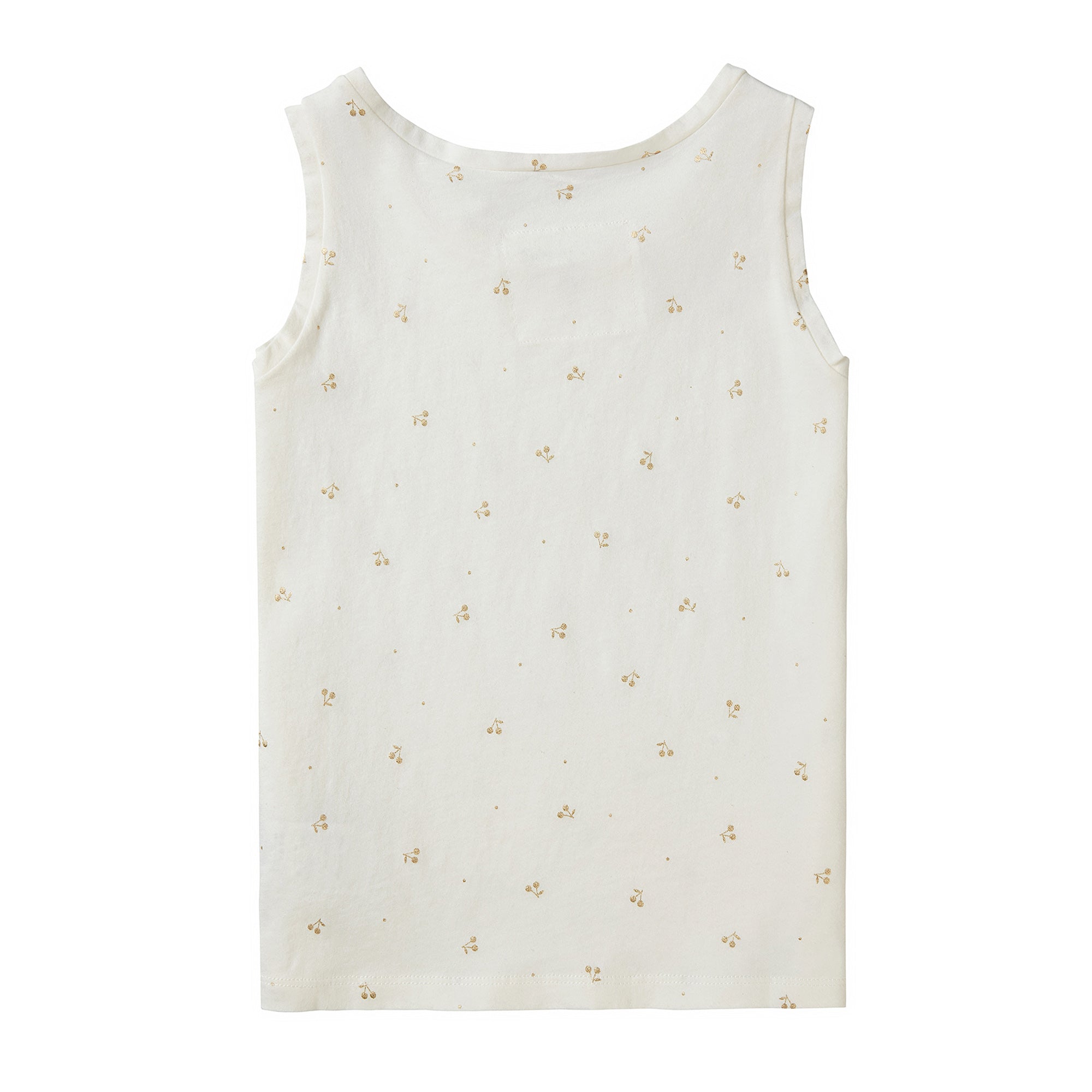 女童白色樱桃印花背心
