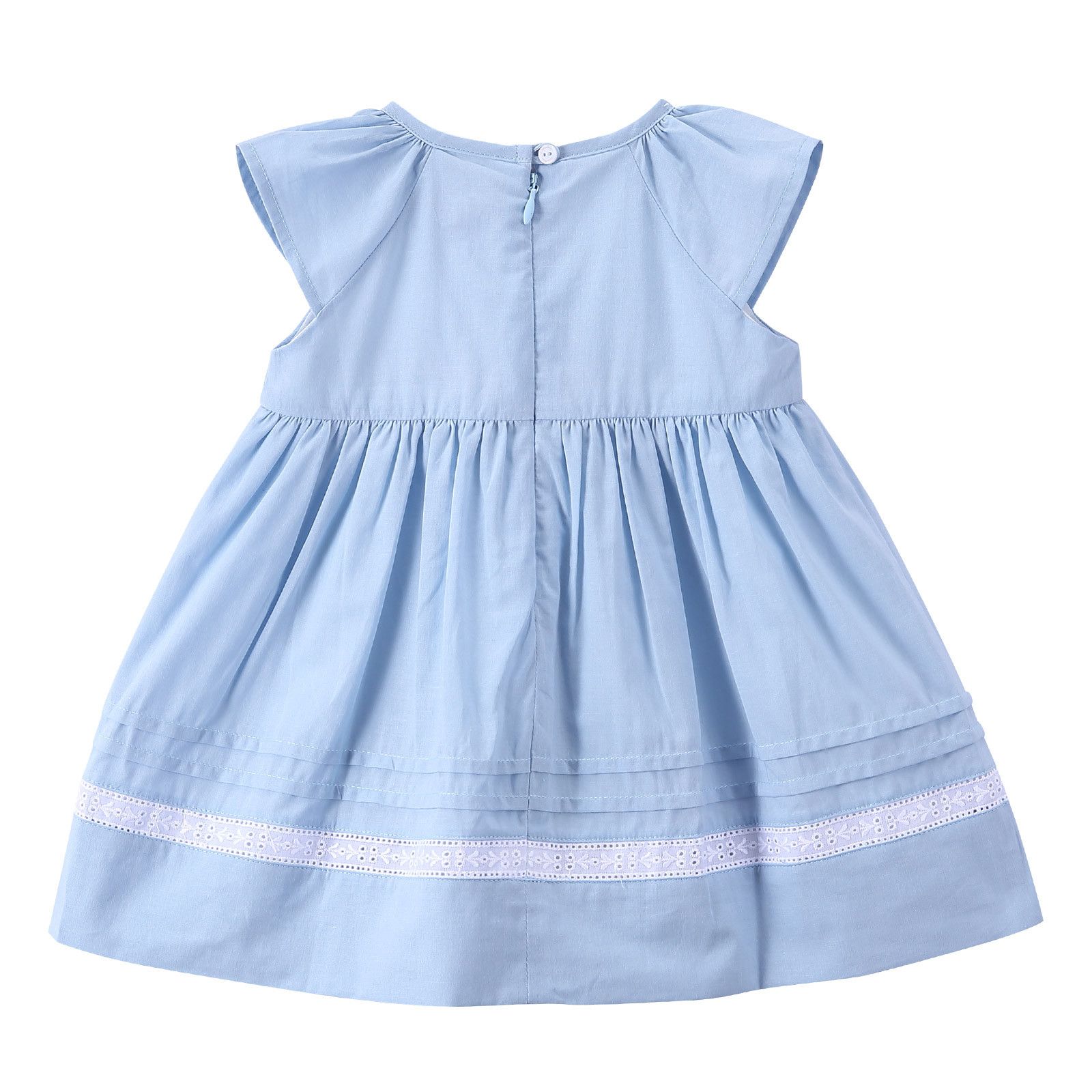 Baby Girls Sky Blue Cotton Dress - CÉMAROSE | Children's Fashion Store - 2
