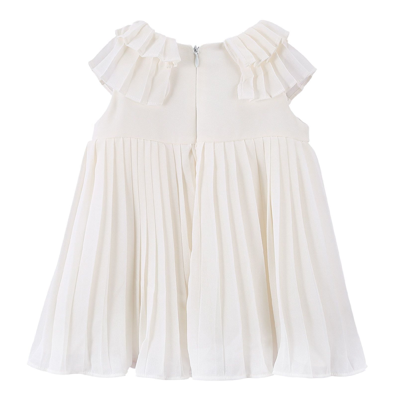 Baby Girls Milk White Pleated Dress - CÉMAROSE | Children's Fashion Store - 2