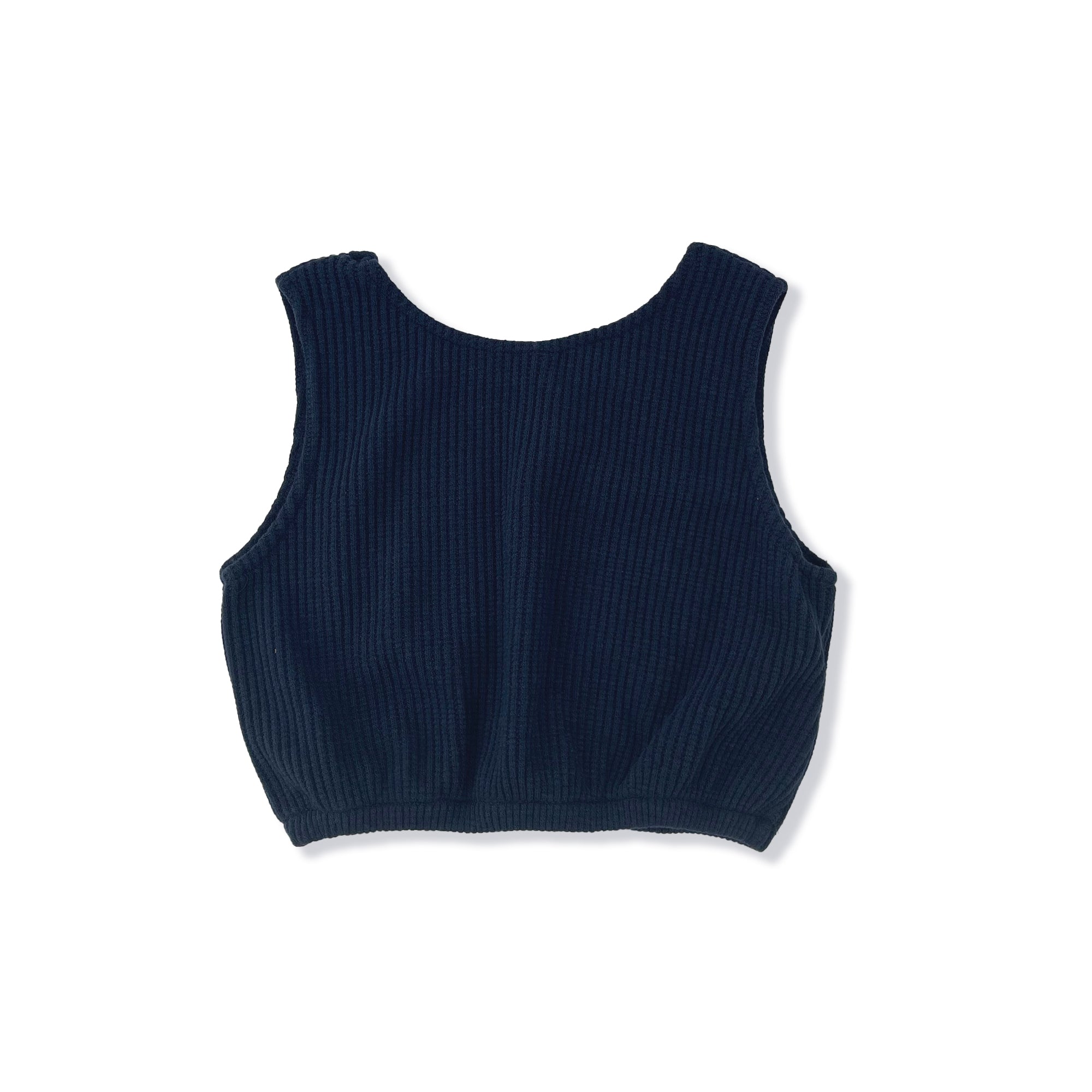 Girls Navy Logo Corduroy Vest