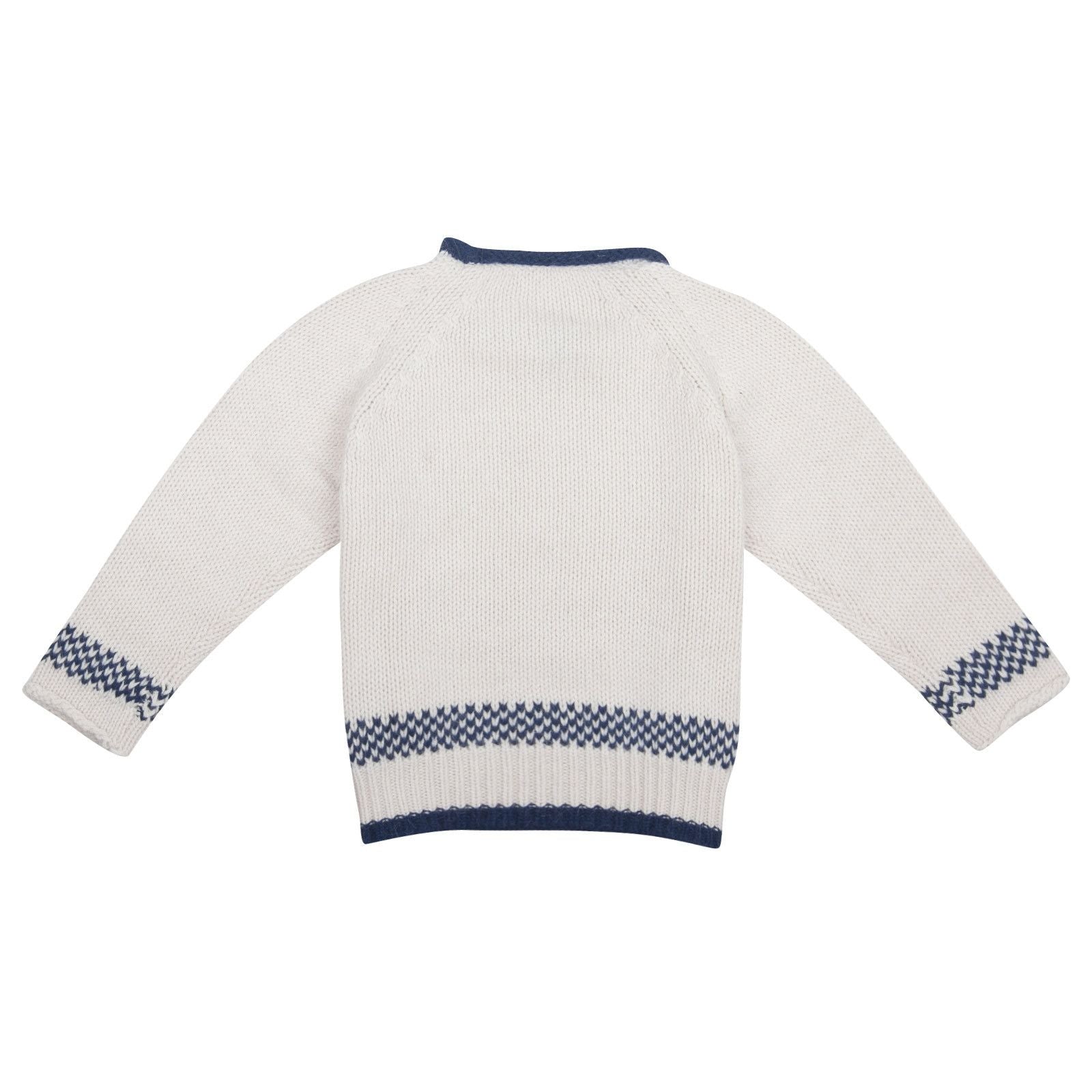Boys&Girls White Two Tone Knitted Luxurious Sweater - CÉMAROSE | Children's Fashion Store - 2