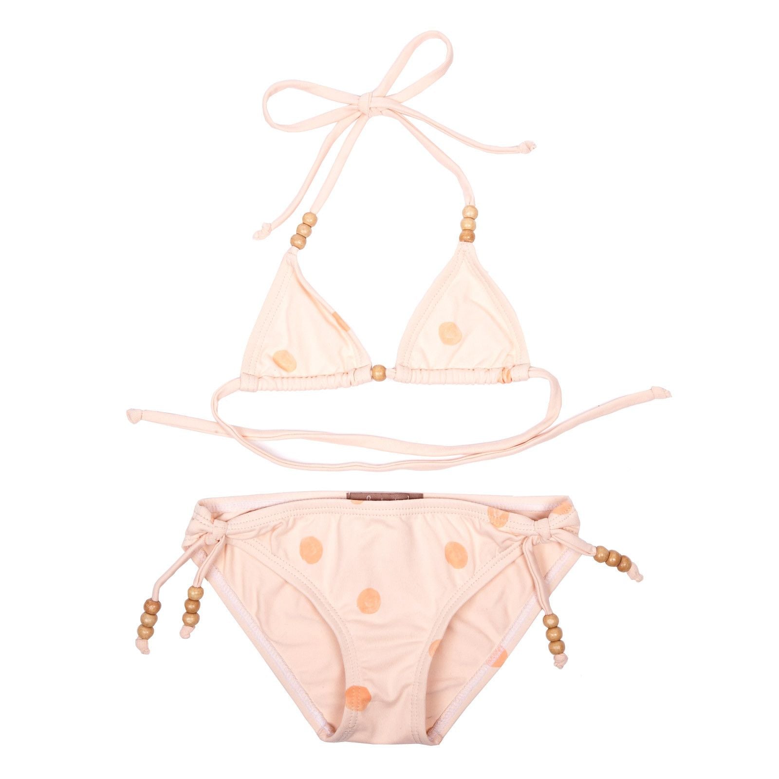 Girls Pink Spot Printed Trims Bikini With Lace - CÉMAROSE | Children's Fashion Store