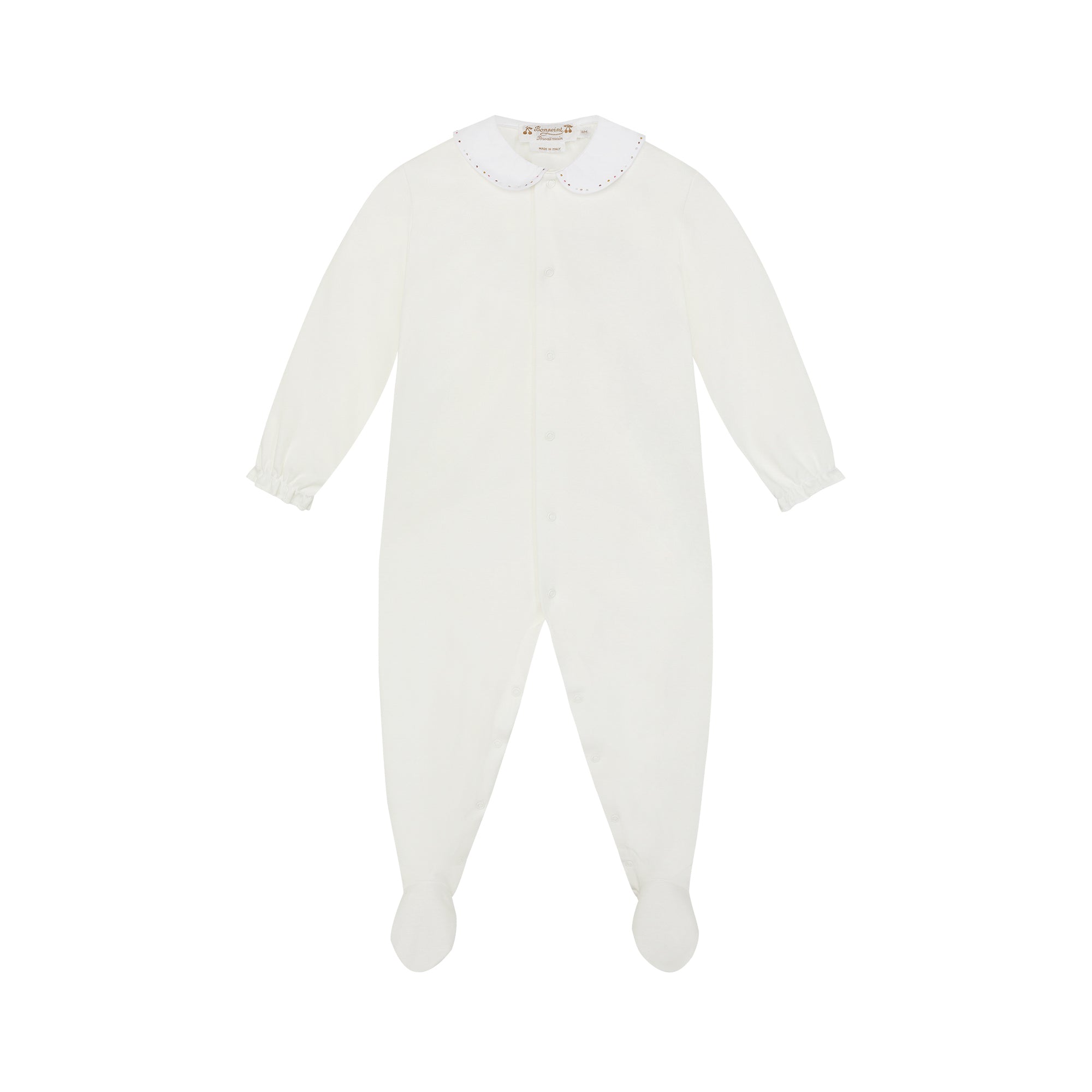 Baby Girls White Cotton Babysuit