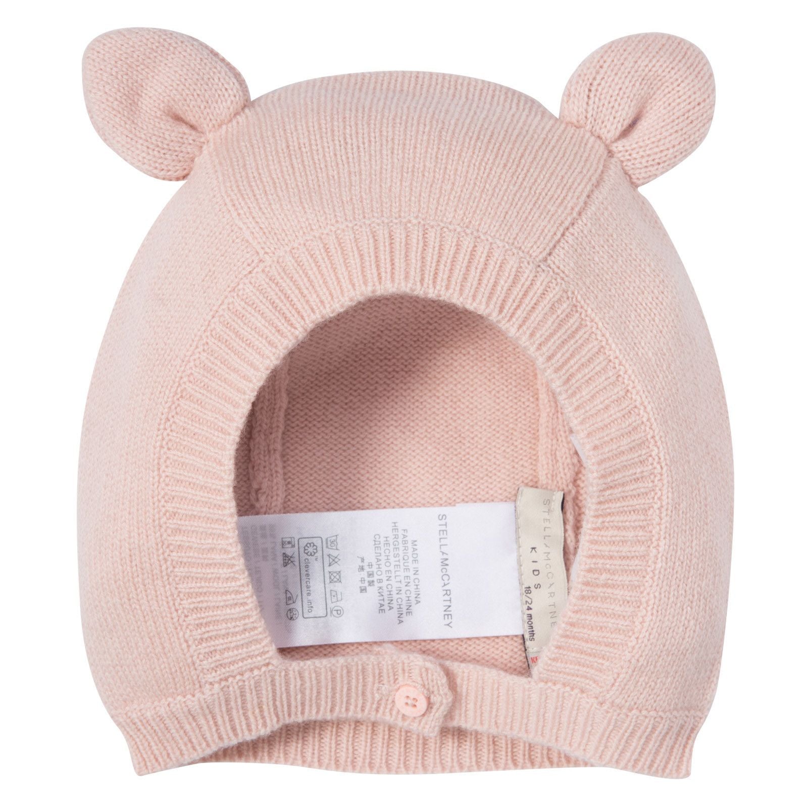 Chips Baby Girls Pink Wool&Cashmere Balaclava With Ears - CÉMAROSE | Children's Fashion Store - 1