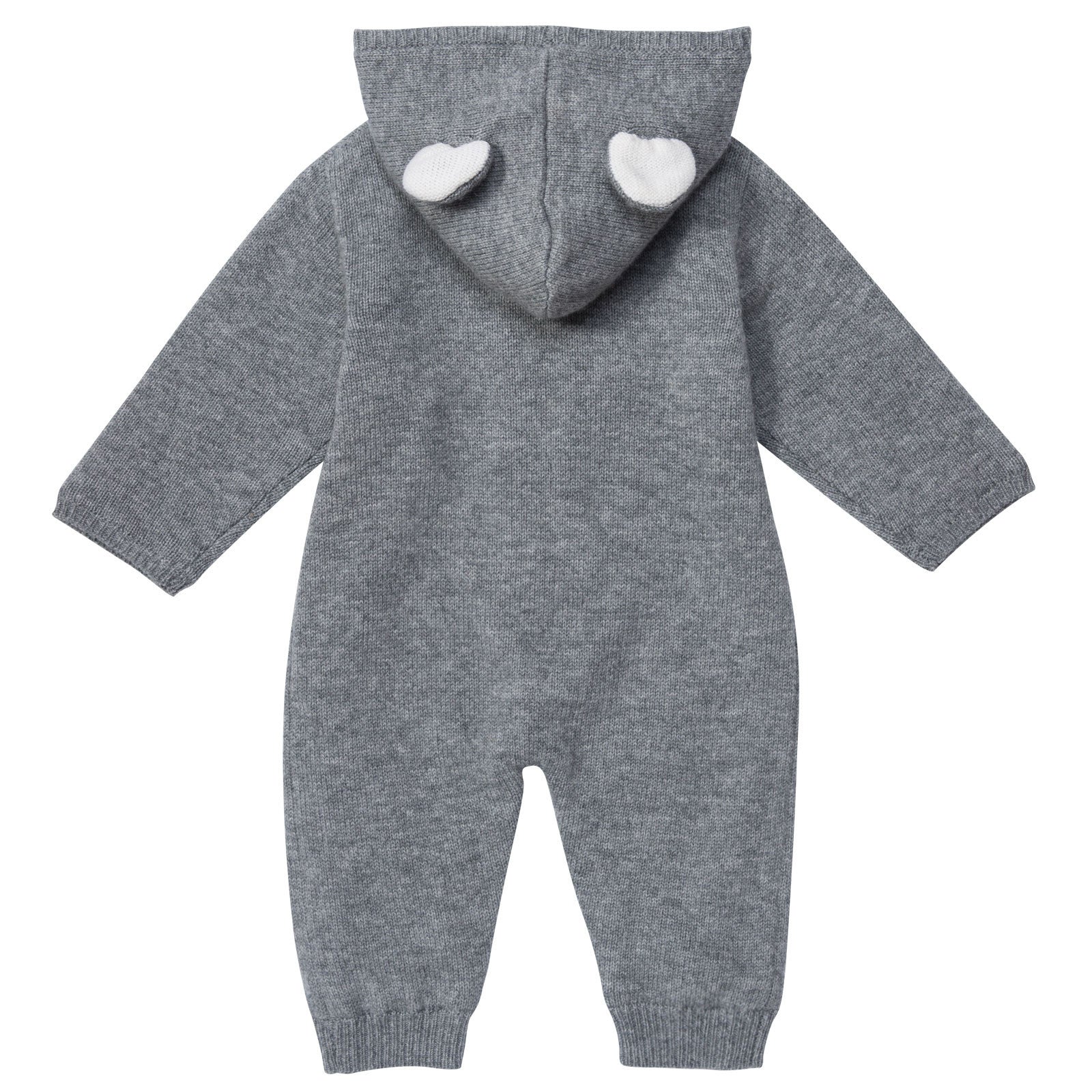 Acorn Baby Grey Wool&Cashmere Hooded Babysuit - CÉMAROSE | Children's Fashion Store - 2