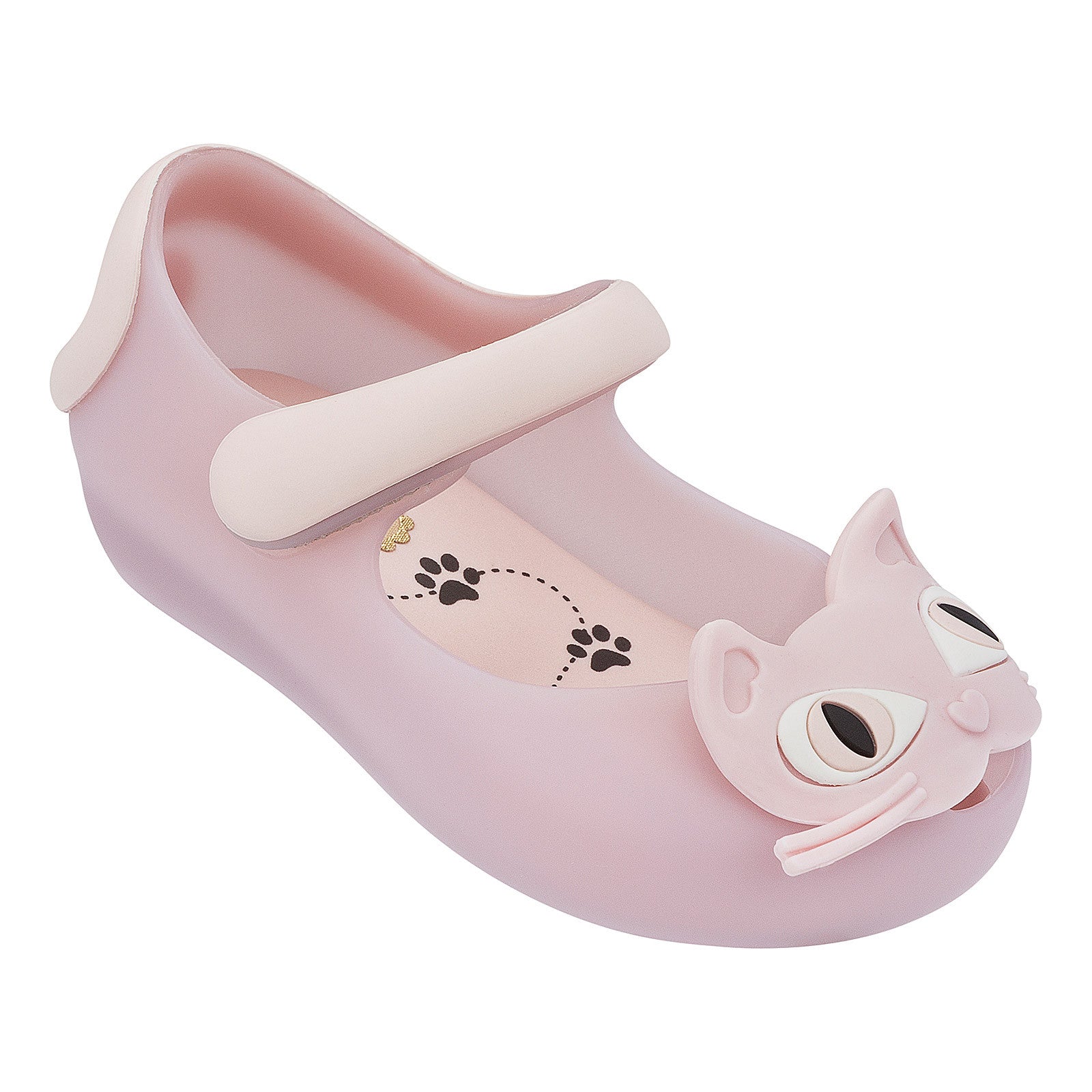 Girls Pale Pink Cat Velcro Strap Jelly Shoes - CÉMAROSE | Children's Fashion Store