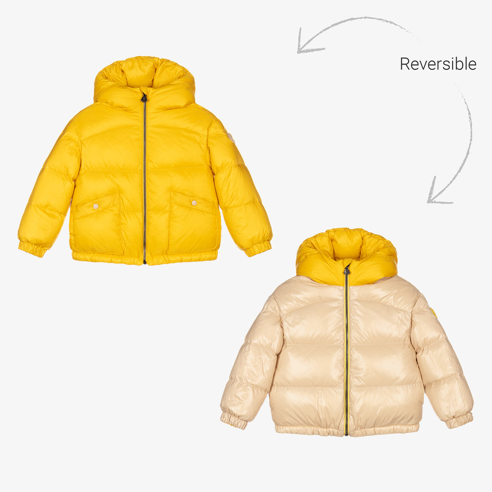 Girls Yellow 'BARDANETTE' Reversible Padded Down Jacket